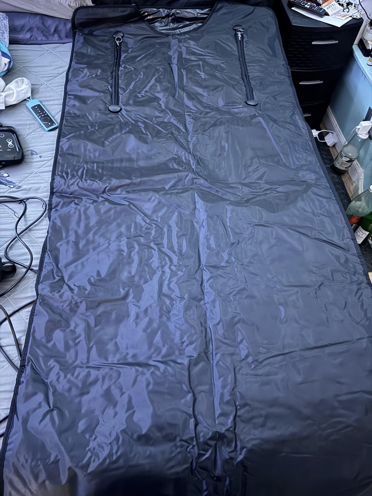 Infrared Sauna Blanket for Home: Skin-Friendly PVC Leather Large Portable Design for Full Body Detox & Relaxation - Far Infrared Heating Adjustable 86-167°F & 30-60 Min Timer 71 x 35.5Inch customer photo 1