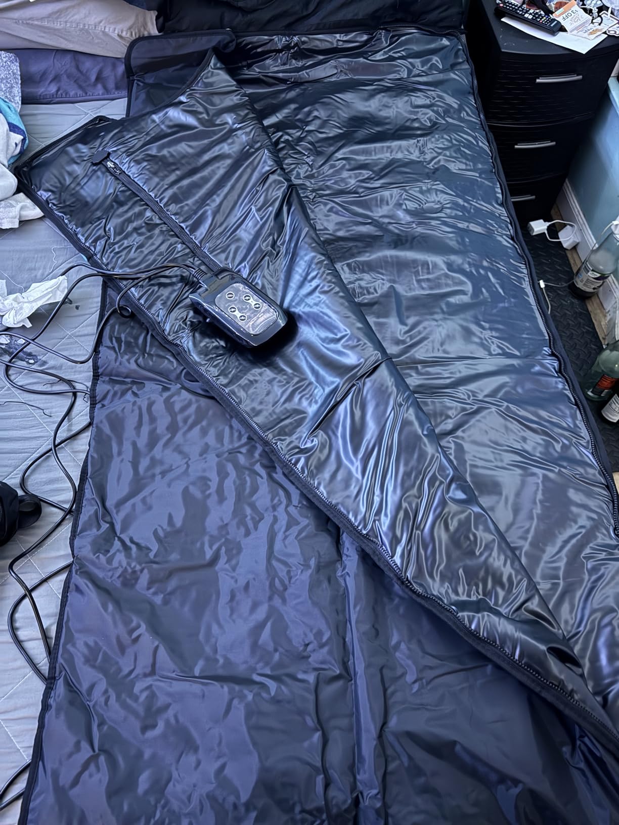 Infrared Sauna Blanket for Home: Skin-Friendly PVC Leather Large Portable Design for Full Body Detox & Relaxation - Far Infrared Heating Adjustable 86-167°F & 30-60 Min Timer 71 x 35.5Inch customer photo 2