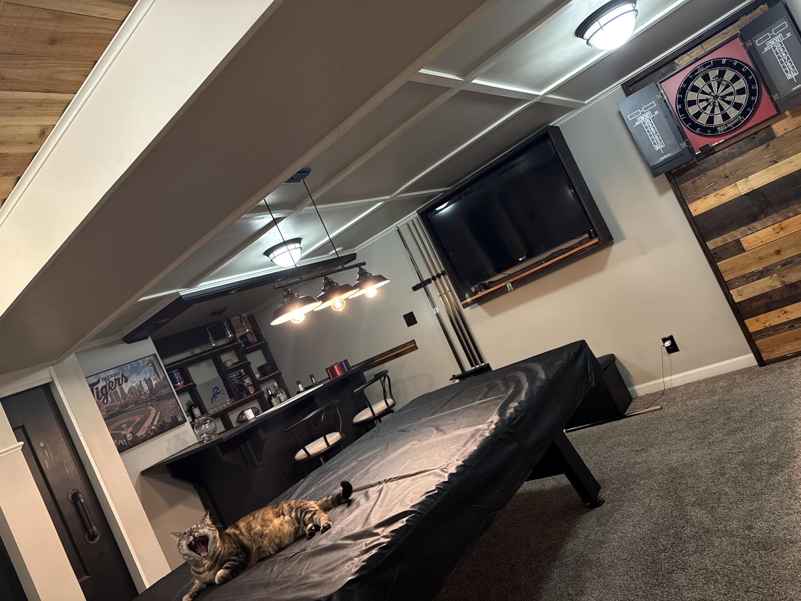 EastPoint Sports Official Size Dart Board Cabinet Set- Easy-Assembly & Complete with 6 Deluxe Steel Tip Darts and Accessories -Premium Darts Set with Scoreboard for Bar Games & Indoor Games customer photo 2