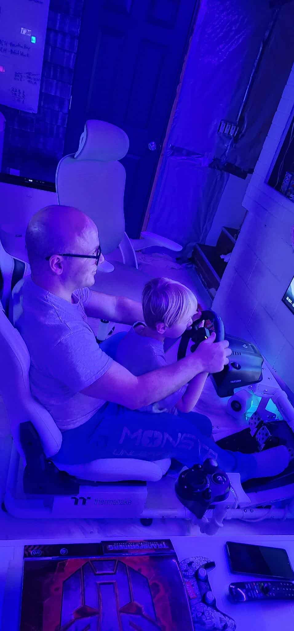 Thermaltake GR300 Racing Simulator Cockpit; Adjustable PVC Seat; Adjustable Pedal & Wheel Mounts; Shifter Mount Included; Compatible with Thrustmaster/Logitech/Thermaltake/Fanatec; GSC-R30-CPASWH-01 customer photo 2