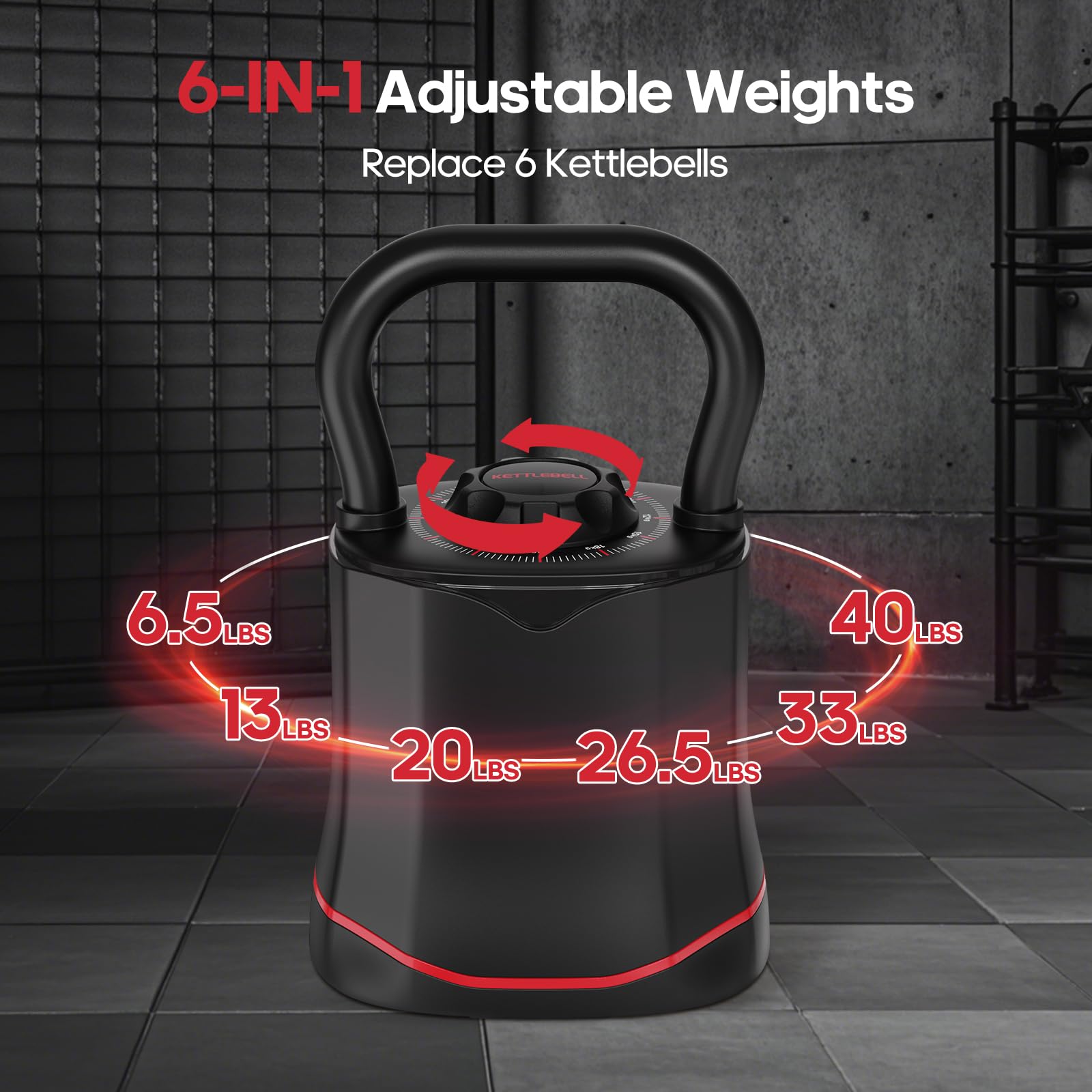 HXD-ERGO Adjustable Kettlebell, 6-in-1 Quick-Switch Kettlebell Sets (6.5-40 LBS) with Two-Way Rotation, Space Saving Kettlebells Adjustable Weight for Full Body Workouts at Home Gym customer photo 1