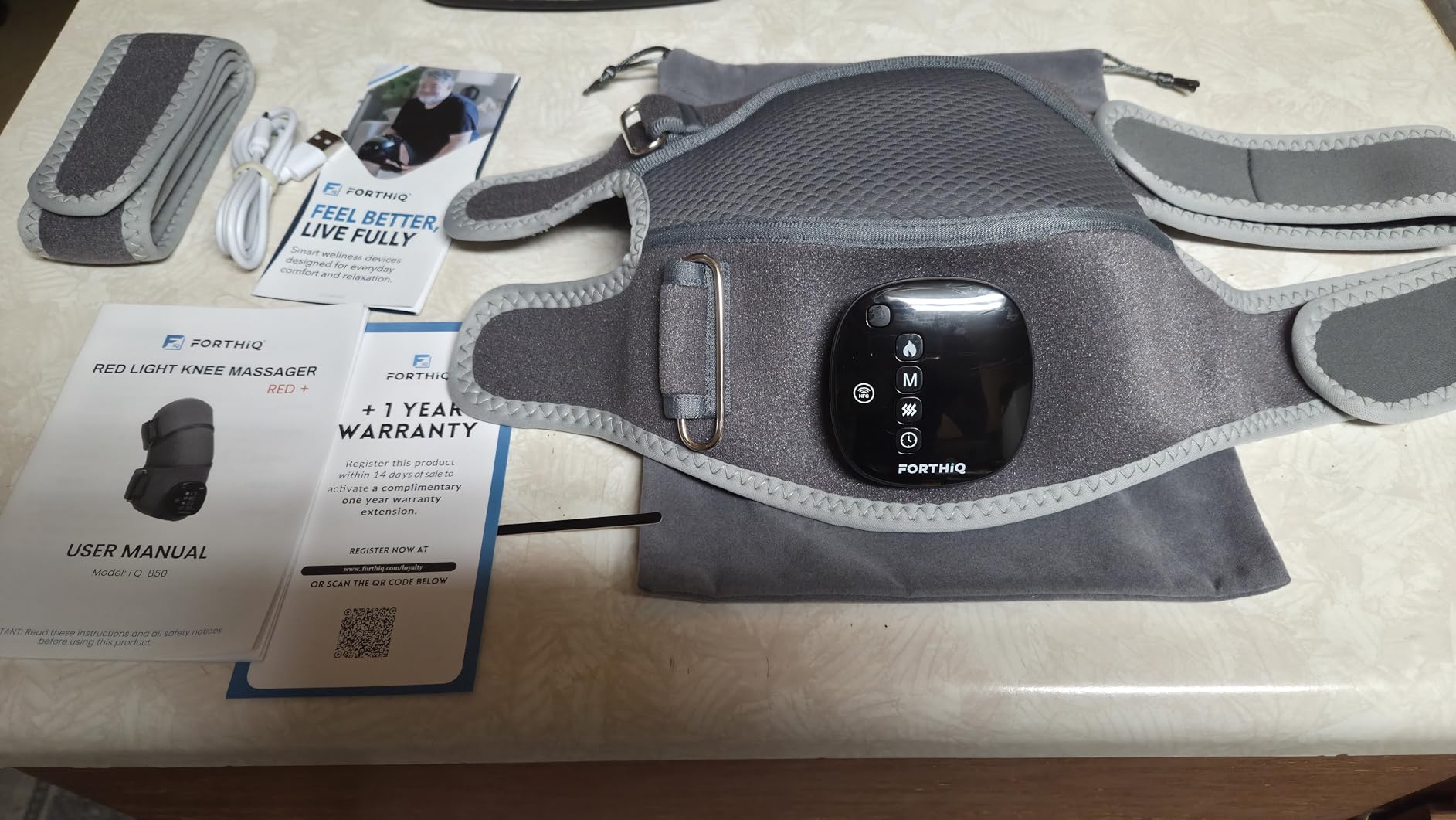 FORTHiQ RED+ Knee Massager with Heat and Red Light Therapy for Pain Relief, Knee Brace with 2 Wavelengths, 3 Massage & 4 Pulsing Modes, 5 Heat Levels, 52 Lights, FSA-HSA Eligible, 2 Pieces customer photo 2