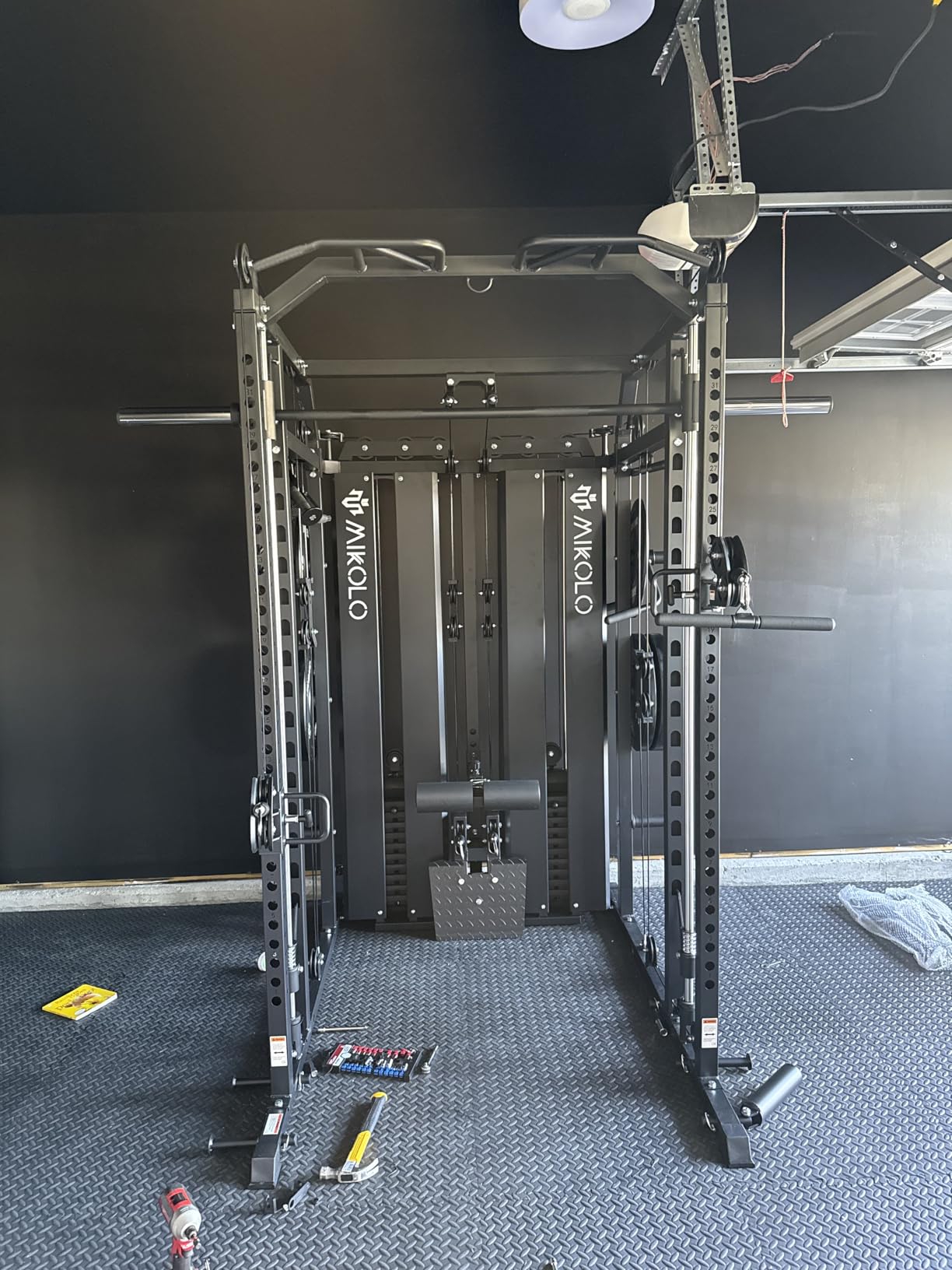 Smith Machine with Weight Stack, Power Cage Home Gym System with LAT Pulldown & Cable Crossover, Multi-Functional Trainer with Dual Pulley System, Includes 10+ Free Attachments customer photo 1