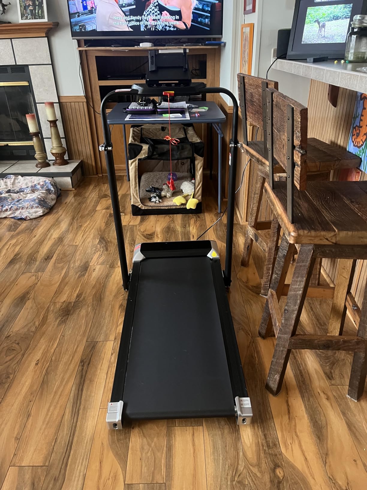 Walking Pad Treadmill with 12% Incline, 6 in 1 Folding Treadmill with Adjustable Handle Bar for Home/Office, Under Desk Treadmills Portable Walking Pad with App, Remote Control & LED Display customer photo 2