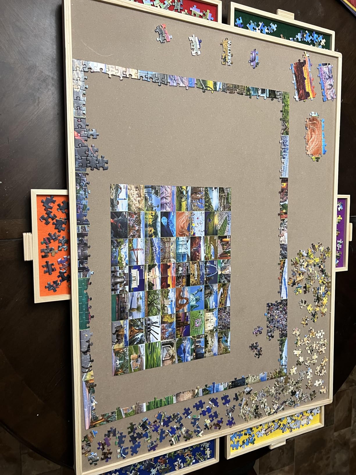 Join&Joy 1500 Piece Puzzle Board Pro, with 6 Drawers & Cover, 34