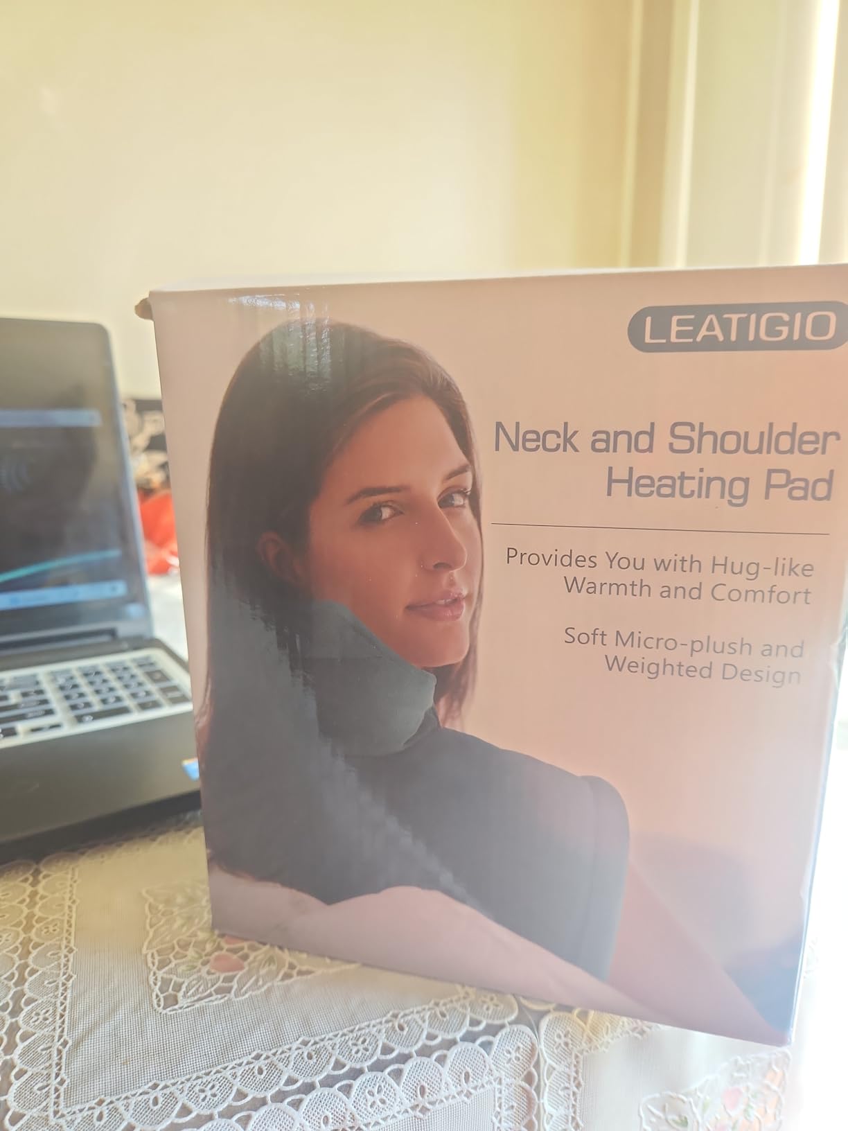 Heating Pad for Back, Electric Heating Pad for Period Cramps, Wrap Around Heated Pad for Waist Stomach Neck Shoulders with Belt, Anniversary & Birthday Gifts for Women Men Mom Dad Wife Husband customer photo 2