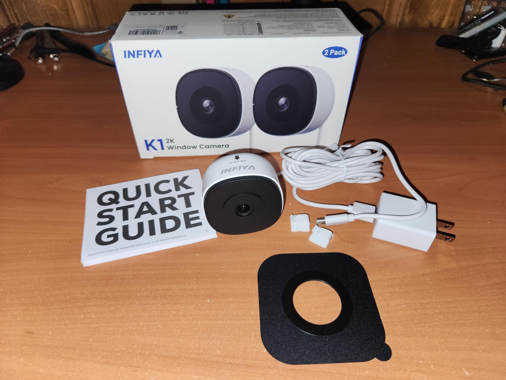 2K No Drill Window Camera-2 Pack 2.4Ghz & 5Ghz WiFi Dome Cameras for Home Security for Indoor & Outdoor Monitoring, Color Night Vision, Human Detection, 24/7 Recording, Ideal for Apartment, K1 customer photo 1