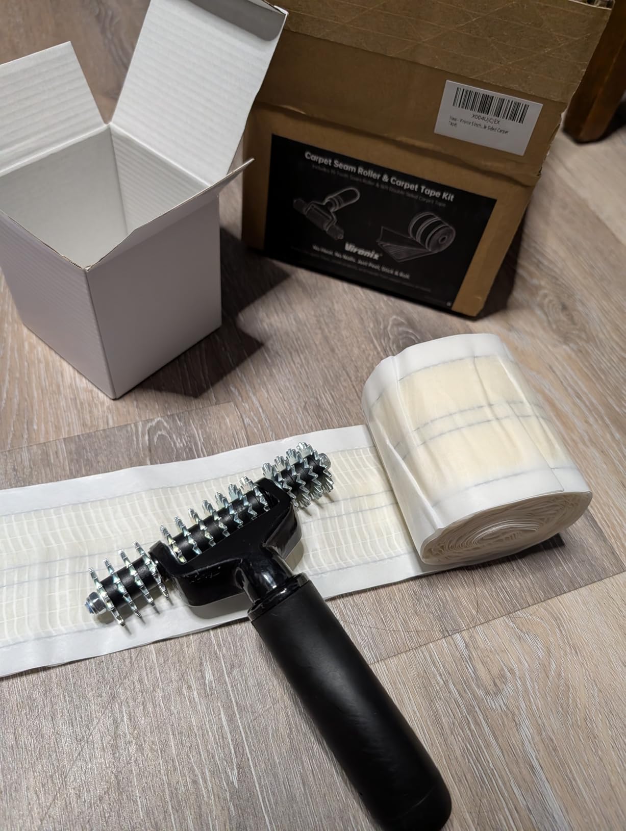 Carpet Patch Repair Kit with 5-Inch Star Wheel Seam Roller and 16ft Double-Sided Carpet Joining Tape, DIY Carpets Repair Kit for Homes and Offices customer photo 1