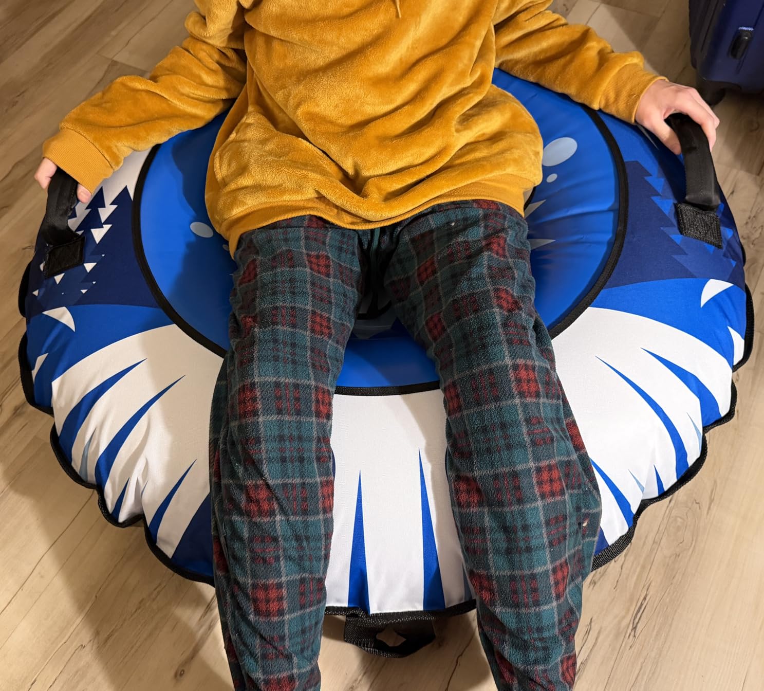 Snow Tube Sled with Premium Canvas Cover, Heavy Duty Snow Tubes for Sledding, 47