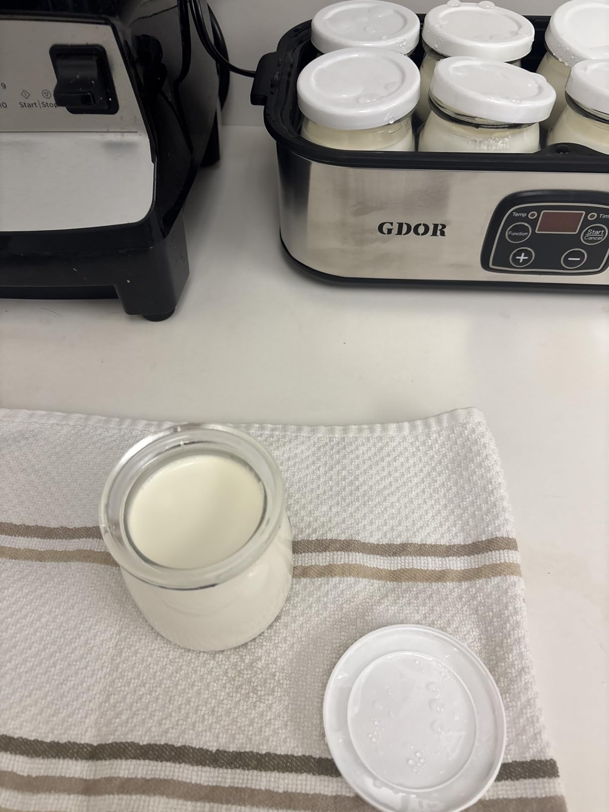 GDOR Yogurt Maker with Adjustable Temp & Timer- Probiotic-Rich - Digital Greek Yogurt Machine with 8×6oz BPA-Free Glass Jars, Easy to Use for Home, Stainless Steel customer photo 1