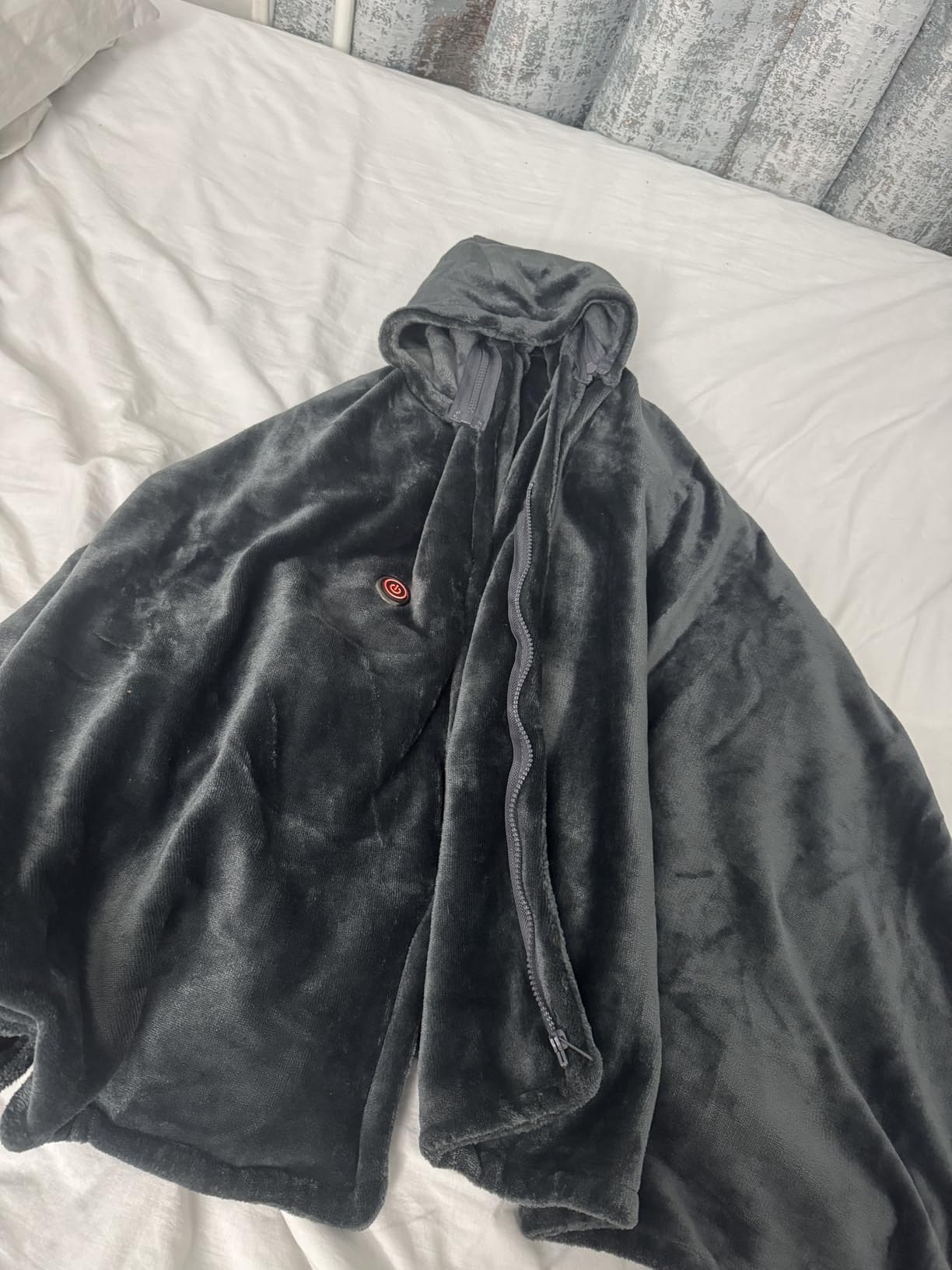 Cordless Heated Blanket with Hood, Rechargeable Wearable Heated Blanket Battery Powered with 20000 mAh Battery, 9 Heating Zones, 3 Levels, Portable Heated Throw Blanket, Camping customer photo 2