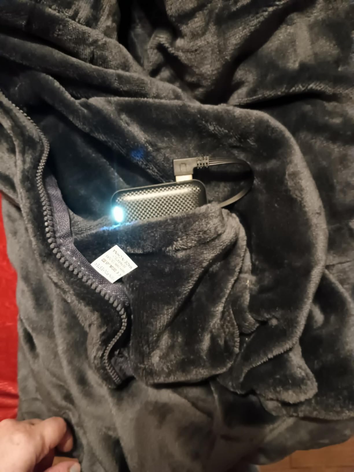 Cordless Heated Blanket Battery Powered; USB Wearable Portable Heated Throw Blanket with Hood, 20000 mAh Battery, 9 Heating Zone, 3-Level; Portable Heated Shawl Cordless; Camping (Warm Stone Gray) customer photo 2