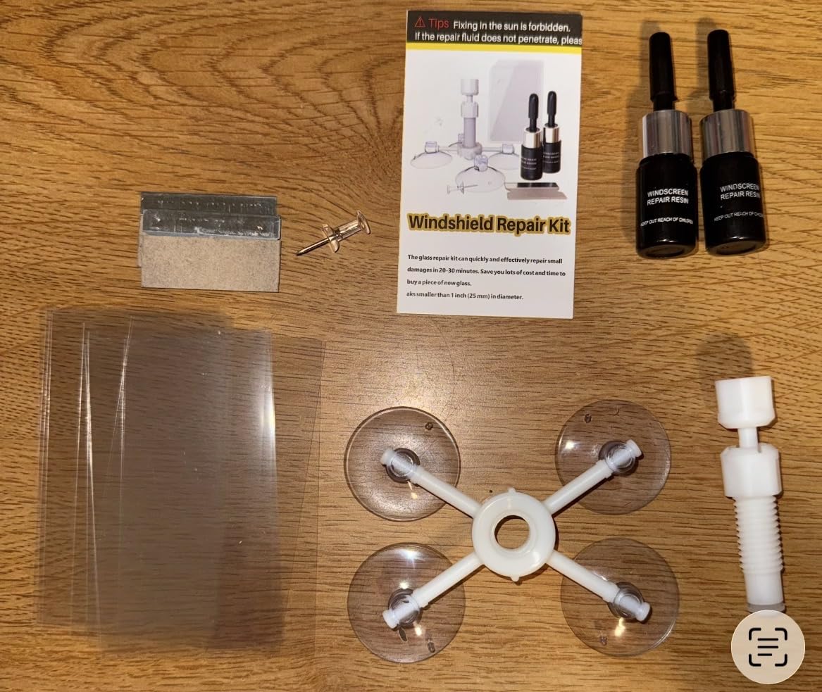 Windshield Repair Kit, Windshield Crack Repair Kit, 2 Pcs Car Glass Repair Kit Quick Fix for Chips & Cracks, Windshield Chip Repair Kit, Automotive Nano Fluid (Navy) customer photo 1