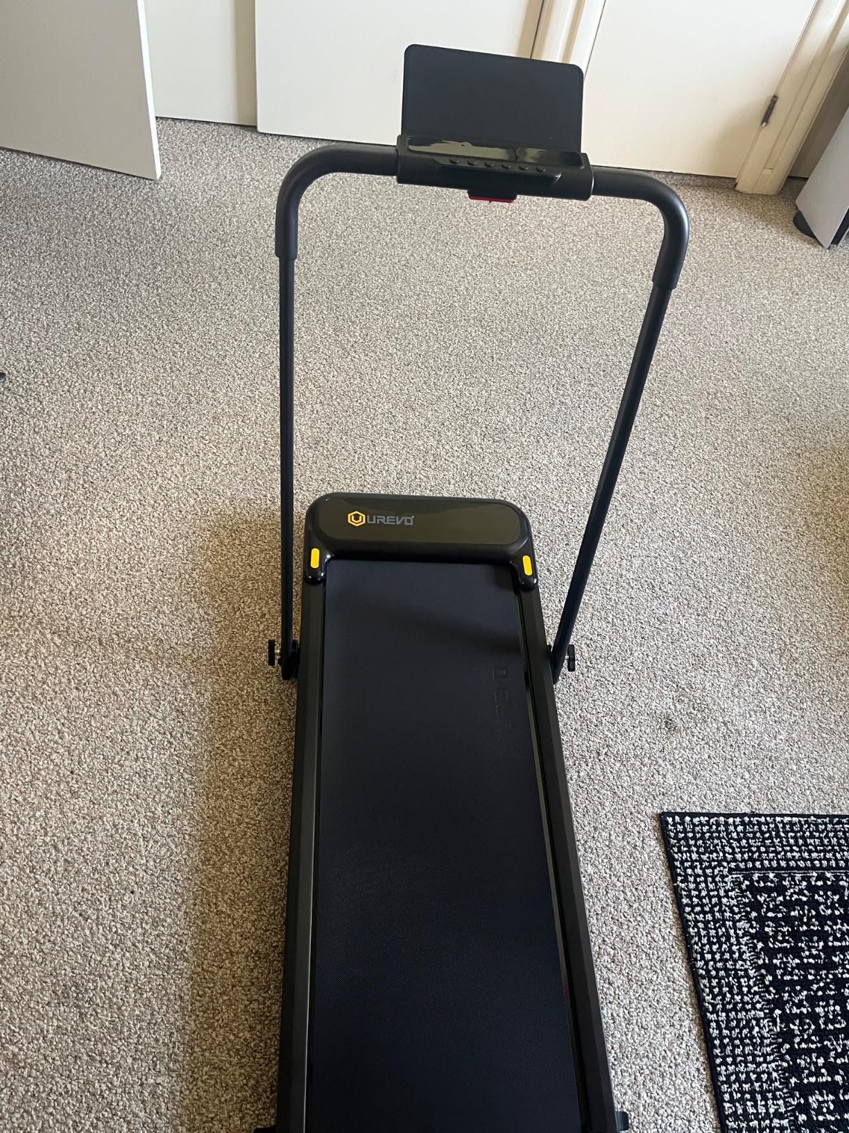 UREVO Strol 2E Smart 2-in-1 Folding Treadmill, Compact Walking Pad with Safety Handle, Plug and Play, Standing Desk Treadmill with Dual LED Display, Smart APP, Walking or Running for Home Office customer photo 1