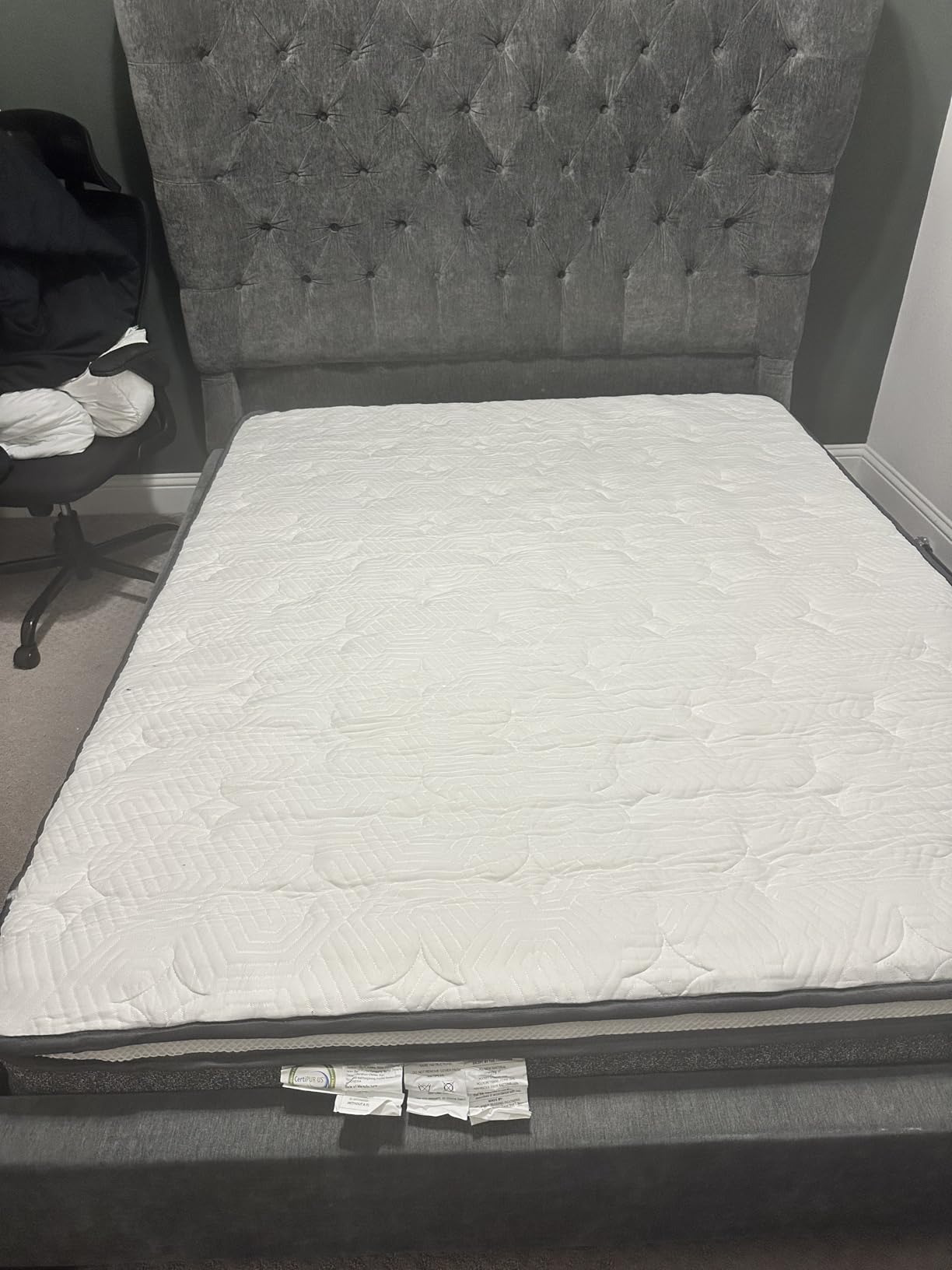 King Size Mattress, 12 Inch Hybrid Mattress King Size, Medium Feel Foam and Individual Pocket Springs, Extra Edge Support, Pressure Relief, CertiPUR-US, Blue customer photo 2