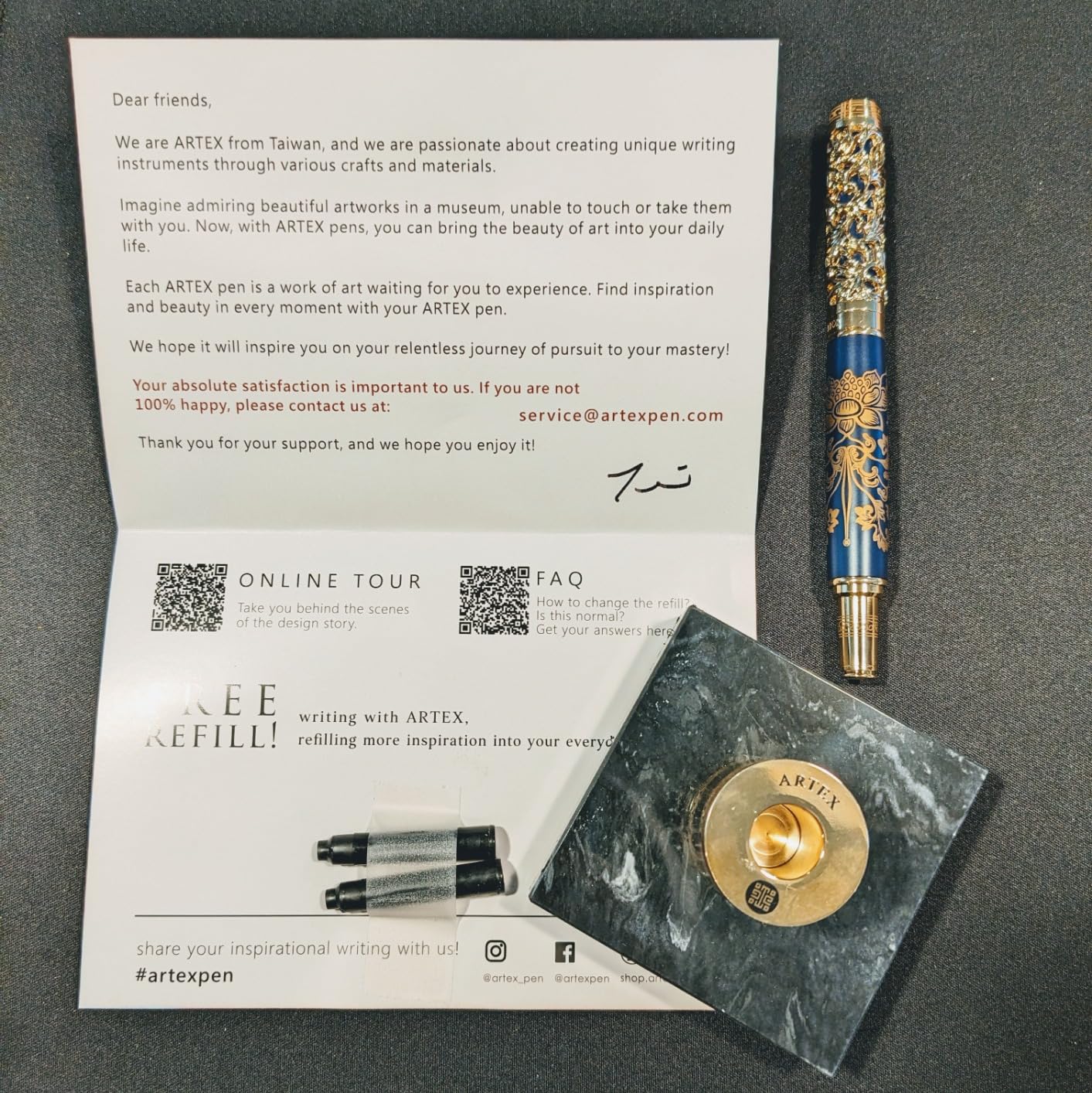 ARTEX Luxury Fountain Pen - Museum Art Collections - Crafting Timeless Beauty - the Best Gift & Office Desk Decor, German SCHMIDT Fine Nib, Solid Metal customer photo 2