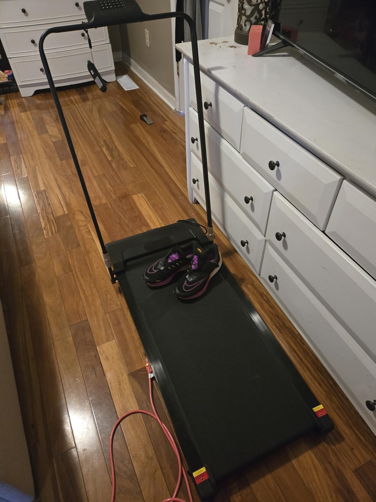 ANCHEER Treadmill with 12%/15% Incline, Folding Walking Pad with Handle Bar, 320-450lb Capacity Under Desk Foldable 3.5HP Treadmills for Home/Office/Gym,Installation-Free customer photo 2