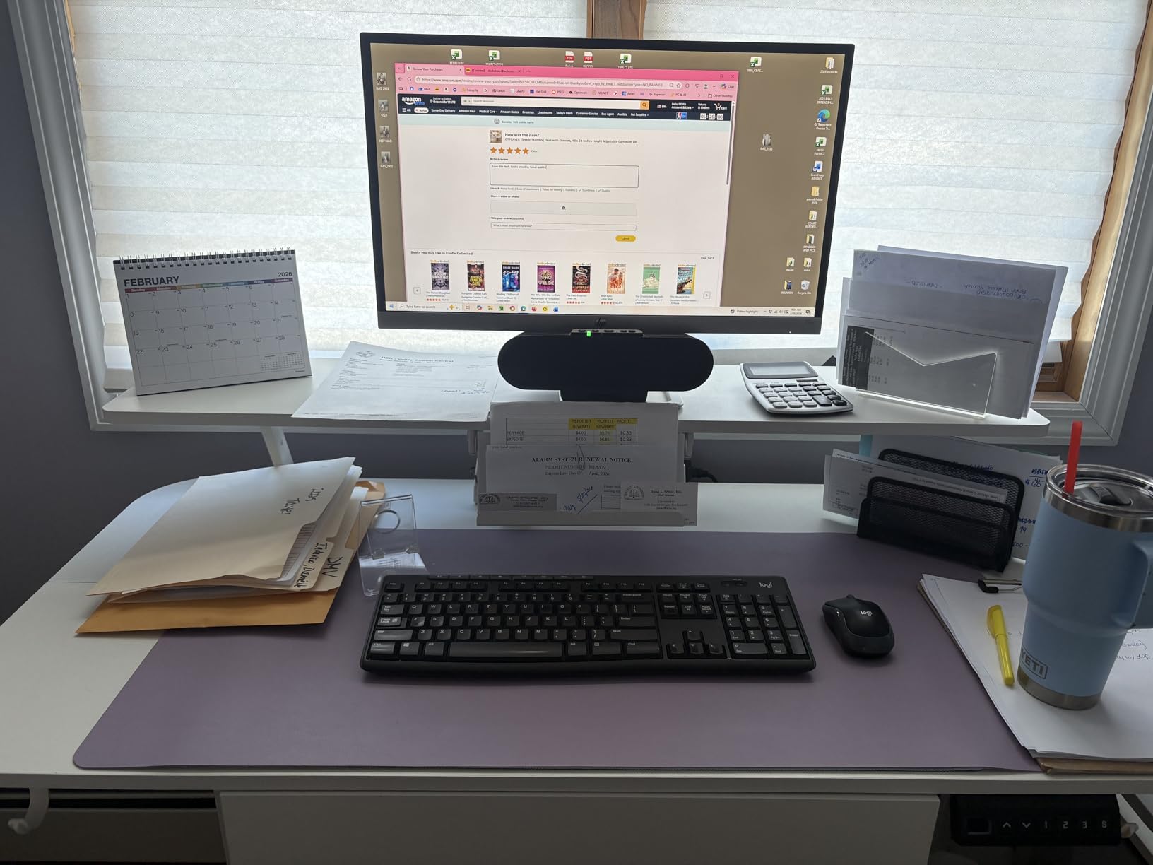 GTPLAYER Electric Standing Desk with Drawers, 48 x 24 Inches Height Adjustable Computer Desk with Monitor Stand, Laptop Stand, Sit Stand up Desk with Memory Preset for Home, Office, White customer photo 1