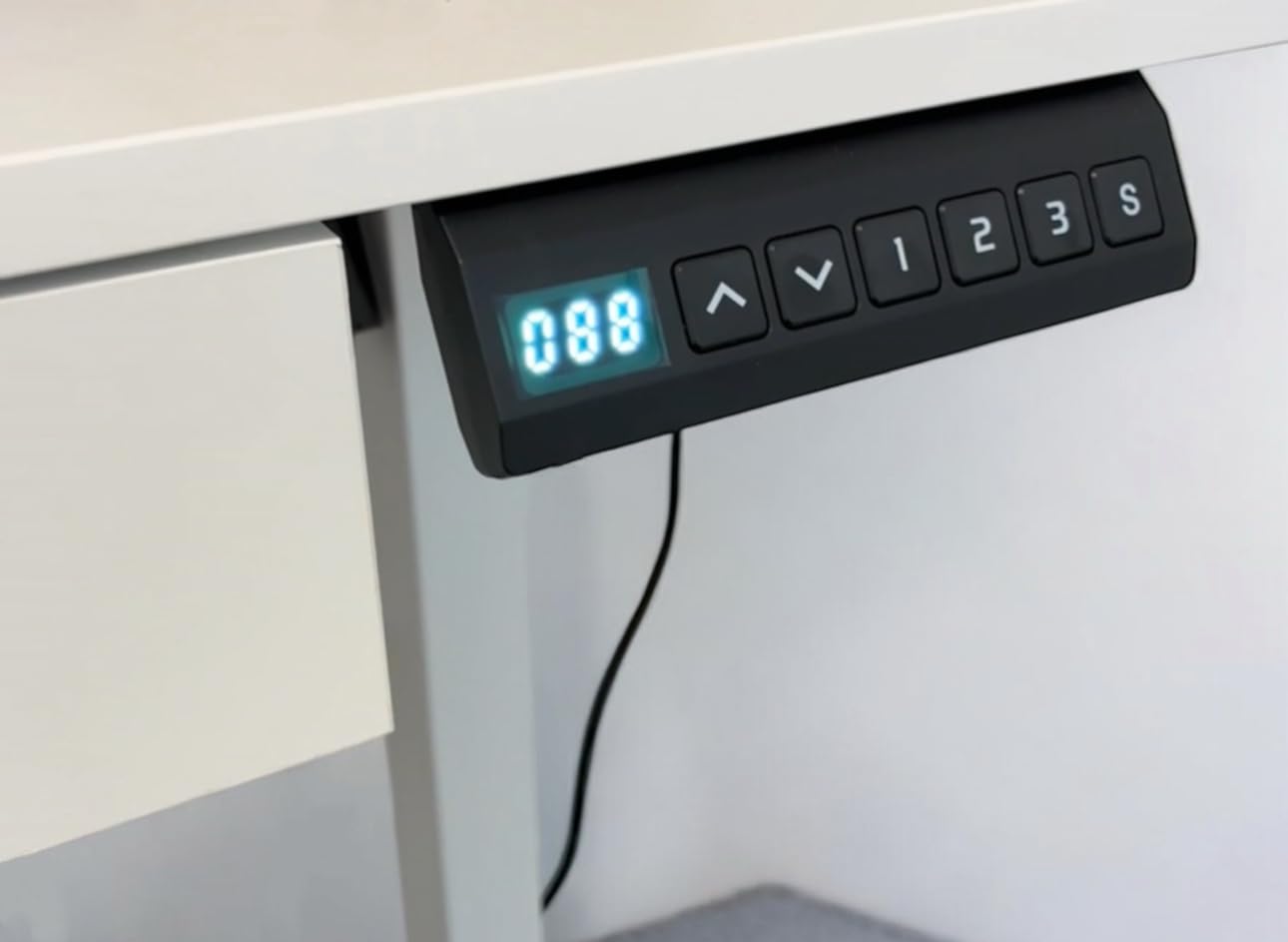 GTPLAYER Electric Standing Desk with Drawers, 48 x 24 Inches Height Adjustable Computer Desk with Monitor Stand, Laptop Stand, Sit Stand up Desk with Memory Preset for Home, Office, White customer photo 2