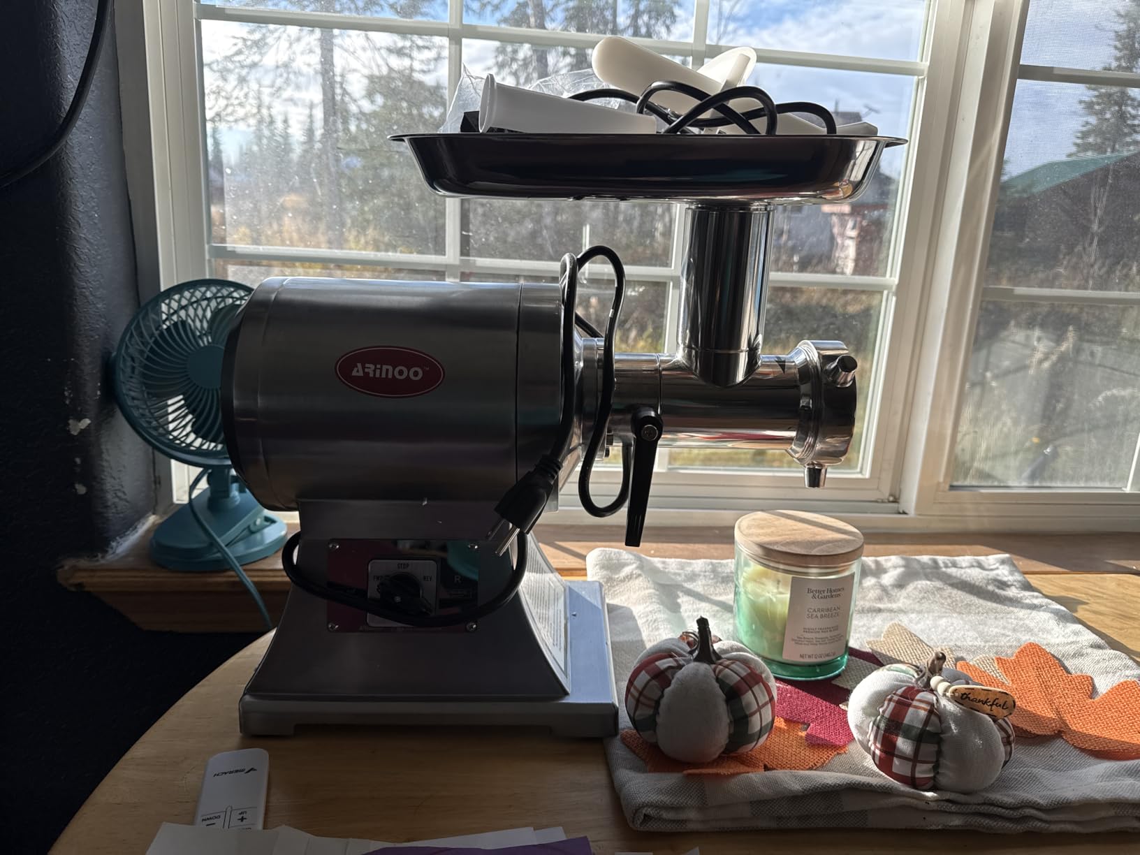 Commercial Meat Grinder #8C, 0.6HP Heavy Duty Stainless Steel Industrial Meat Mincer w/2 Blades & Meat Pusher,Electric Meat Grinders for large batches home butchering, or small farm processing customer photo 2