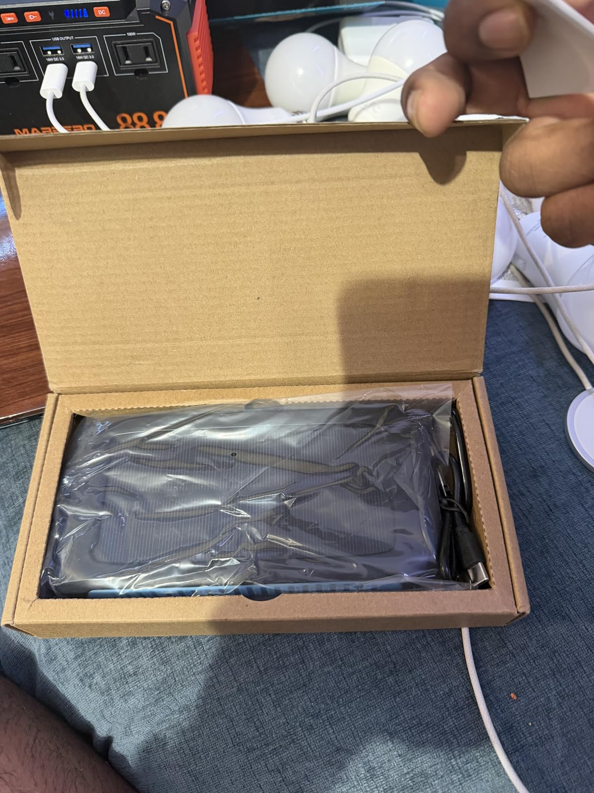 Solar Charger Power Bank 49800mAh - Portable Fast Charging Power Bank with Type-C & Dual USB Ports, Compatible with iPhone, Samsung & More, Waterproof Solar Panel for Camping, Hiking, and Outdoor Use customer photo 2