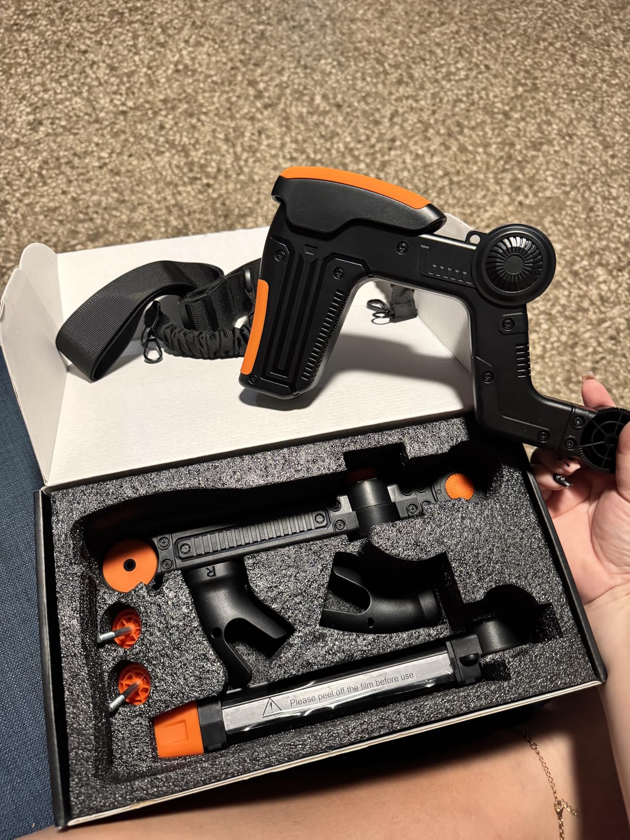 Rechale VR Gunstock Compatible with Meta Quest 2/3/3S/Pro, Shoulder Straps Adjustable FPS Gaming Controller Accessories Quick Magnetic Attachment Cheek Pad Immersive VR Stock Rifle Gameplay - Grey customer photo 2