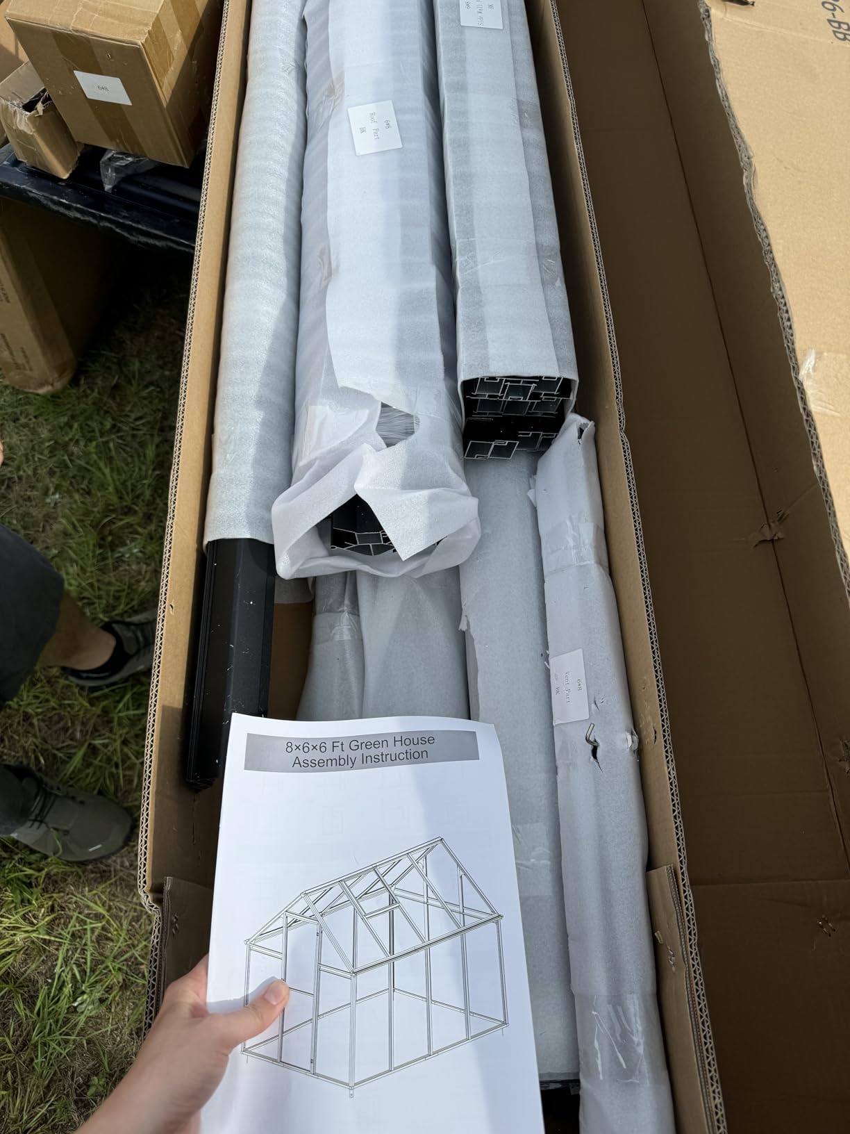 CDCASA 20x10x10 FT Greenhouse for Outdoors, Easy Assembly Large Thicker Aluminum Heavy Duty Polycarbonate Greenhouses Kit w/4 Vents, Swing Door, Outside Walk-in Green House for Sunroom Patio,Backyard customer photo 1