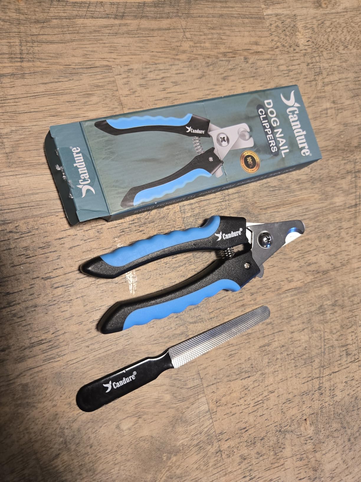 Candure Dog Nail Grinder Upto 6-Speed Dog Nail Trimmer for Large, Medium, Small Dogs, Cats & Pets - Low Noise Rechargeable Dog Claw Grinder with 360° LED Lights & Extra Grinder Head (Dark Blue) customer photo 1