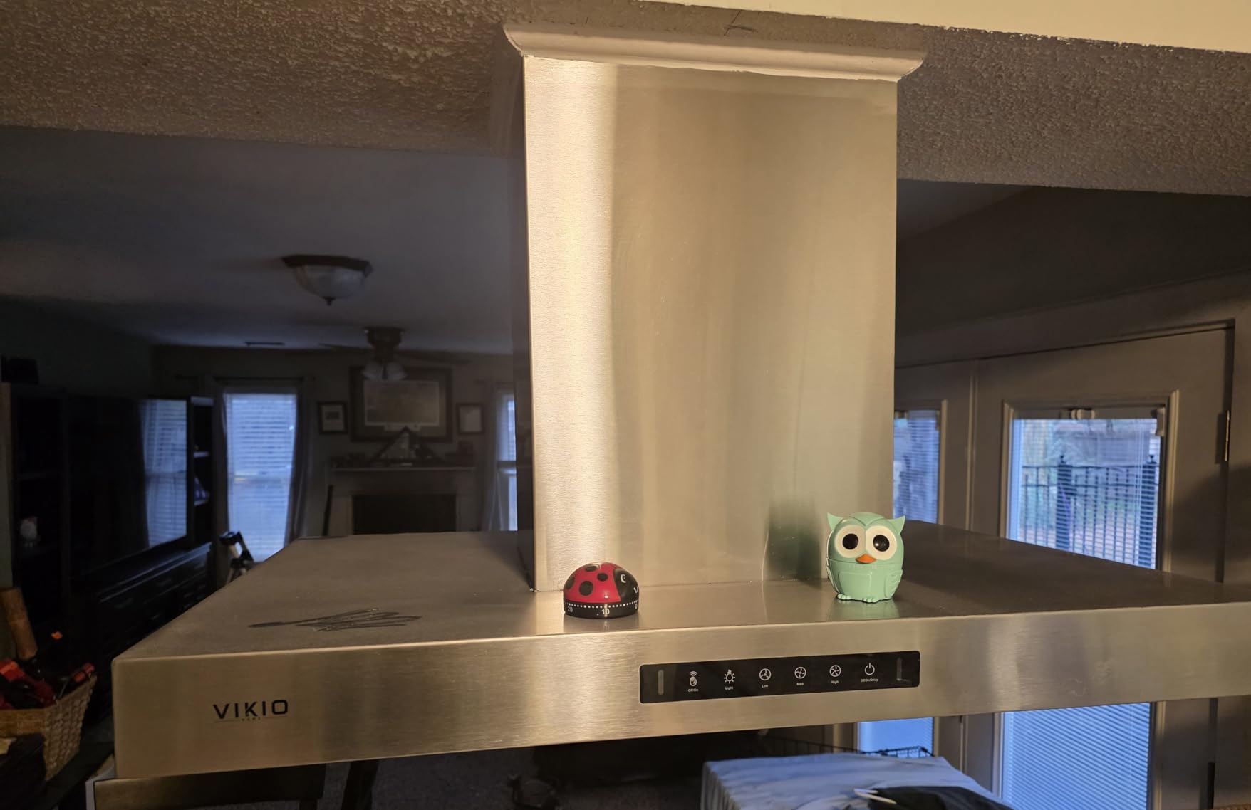Island Range Hood 42 Inch, 980 CFM Island Mount Range Hood with Dual-Sided Touch/Gesture Control, Ceiling Mount kitchen Hood customer photo 1