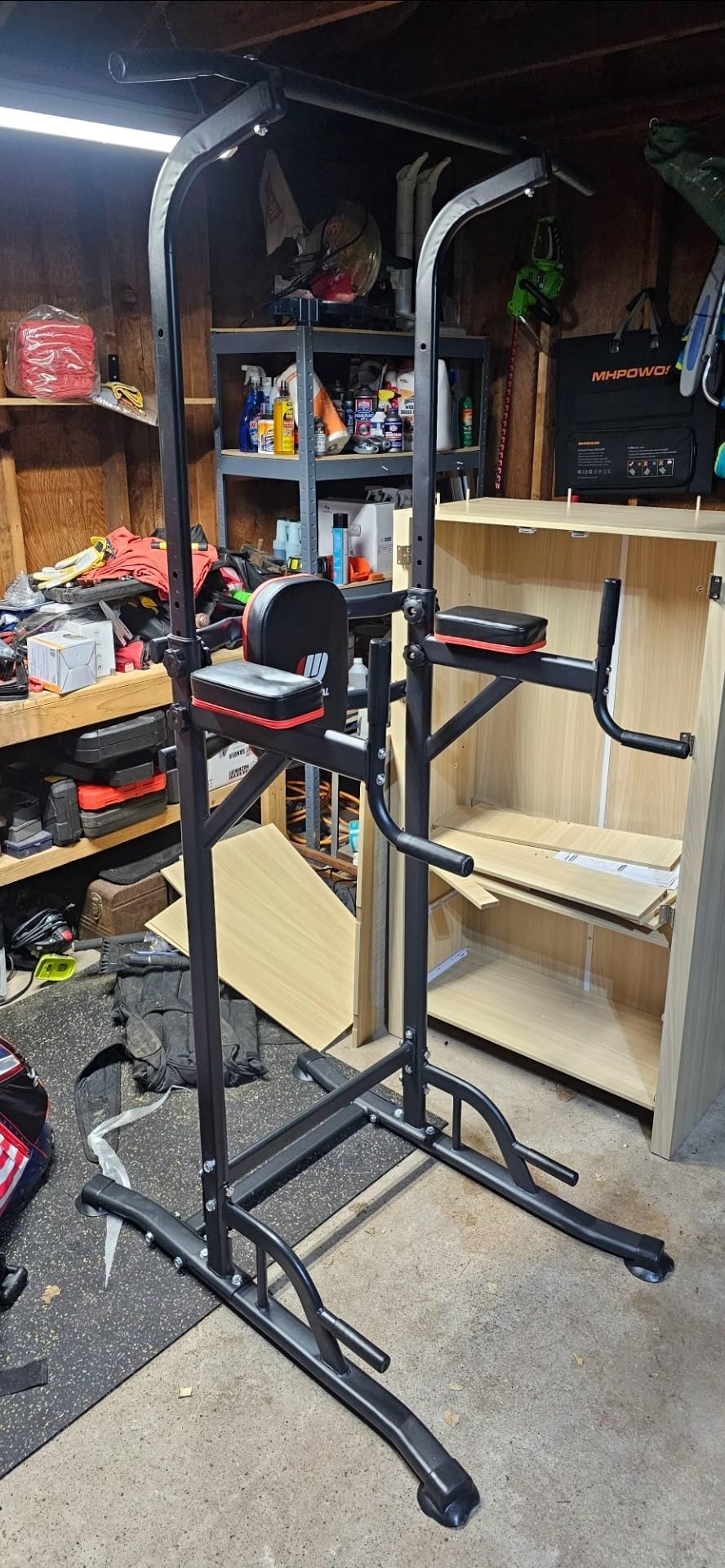 Outdoor Basic Power Tower, Pull Up Bar and Dip Station for Home Gym, 1400LBS Weight Capacity, Adjustable Height, Heavy Duty Steel Frame for Calisthenics, Strength Training Fitness Equipment customer photo 2