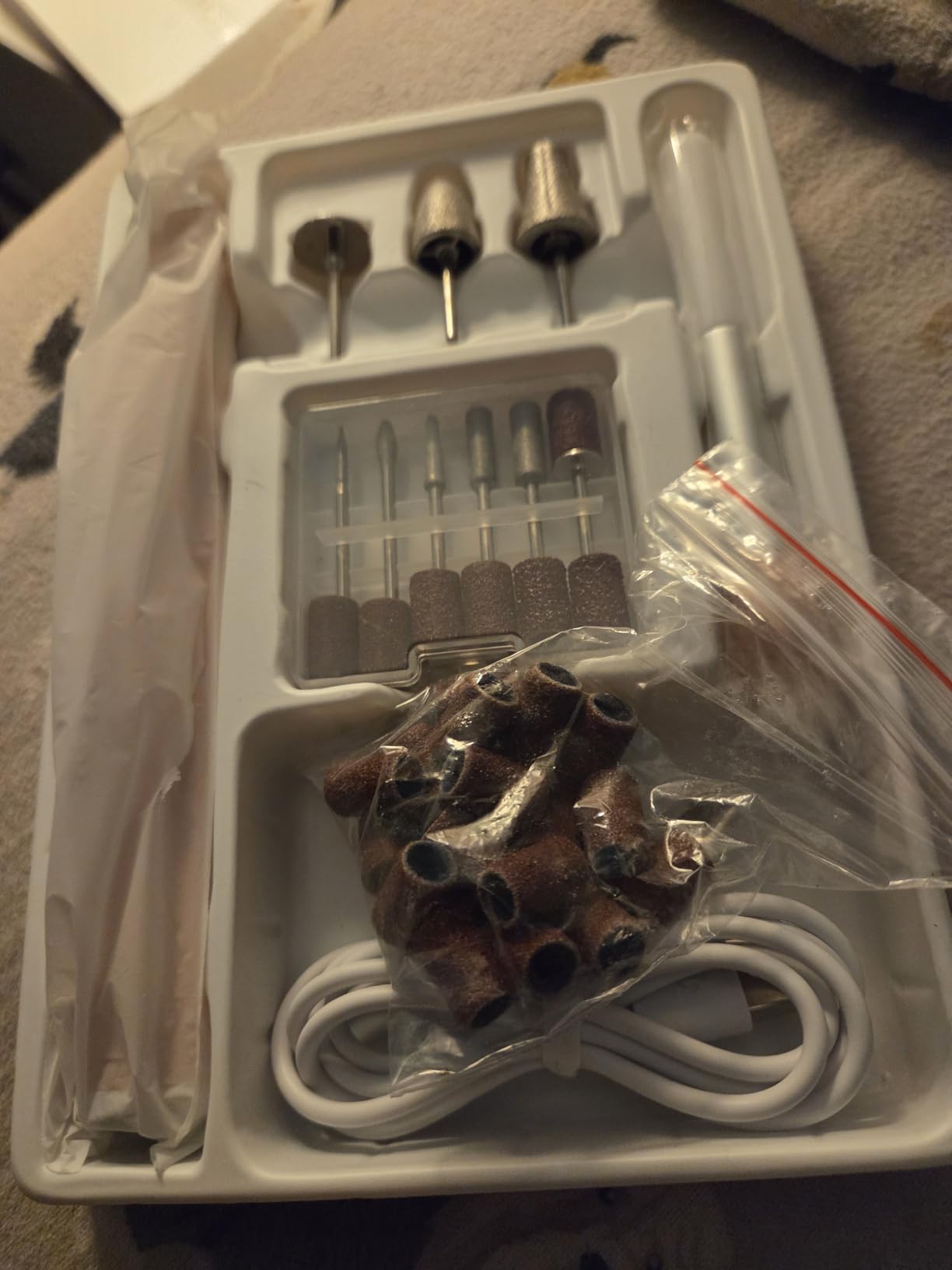 Cordless Nail Drill 35000RPM, Portable Electric Nail File for Acrylic Gel Nails, Professional Manicure Pedicure Kit, Rechargeable Pedicure Tools for feet with LCD Display, Low Noise Low Vibration customer photo 2