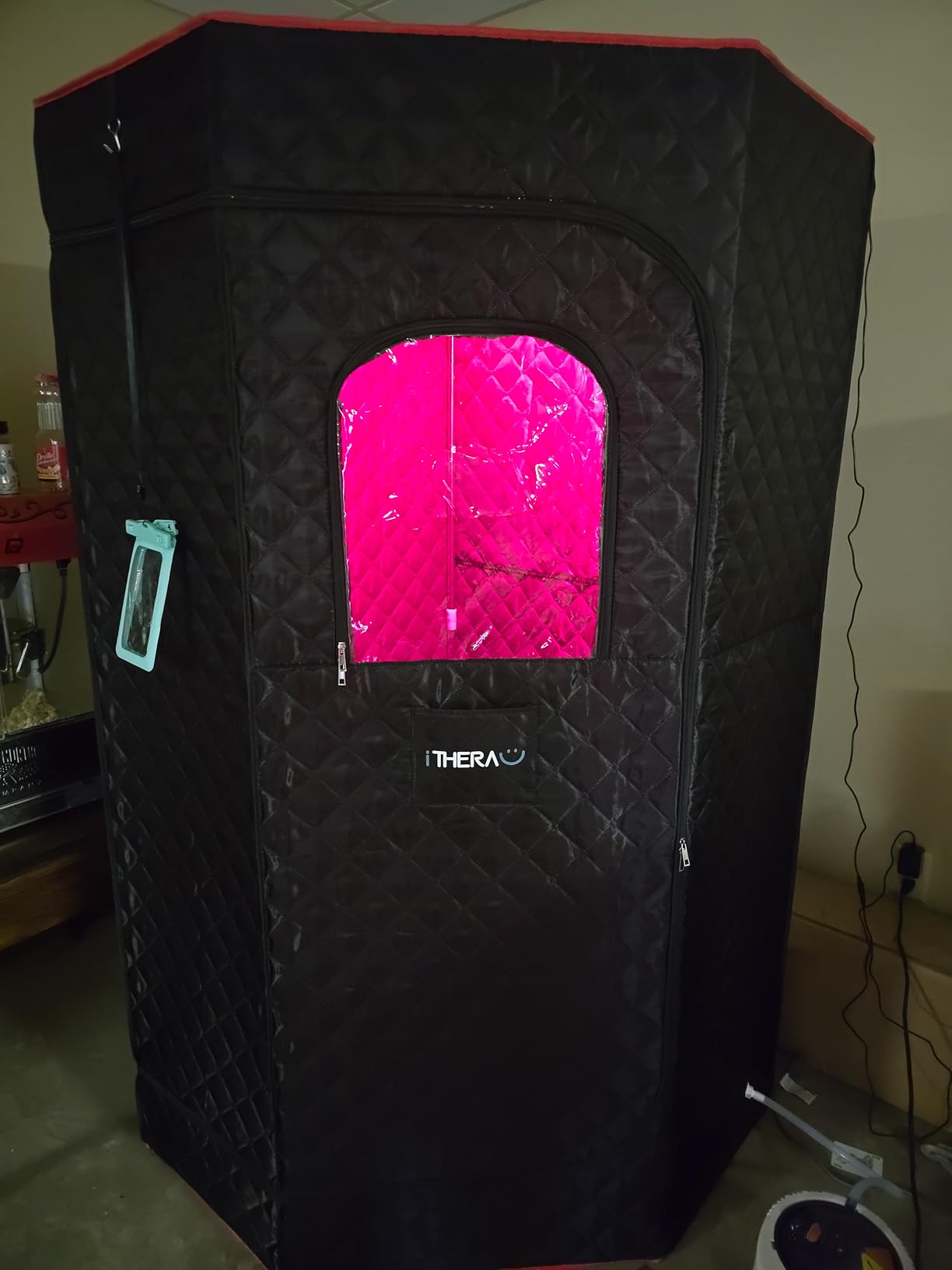 XL Infrared Sauna Box with True 660 & 850nm Red Light Therapy Lamp, Portable Red Light Sauna for Home, Full Body Steam Tent with 3L 1200w Steamer, 15 Levels Heat, Chair, Remote customer photo 1