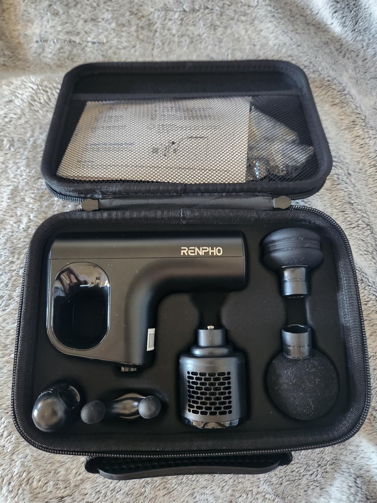 RENPHO Active Mini Thermacool Massage Gun with Heat and Cold, Percussion Deep Tissue Back Massager Ergonomic Design with 5 Speeds for Muscle Therapy, FSA Eligible, Travel Massage Gun with Case HSA customer photo 1