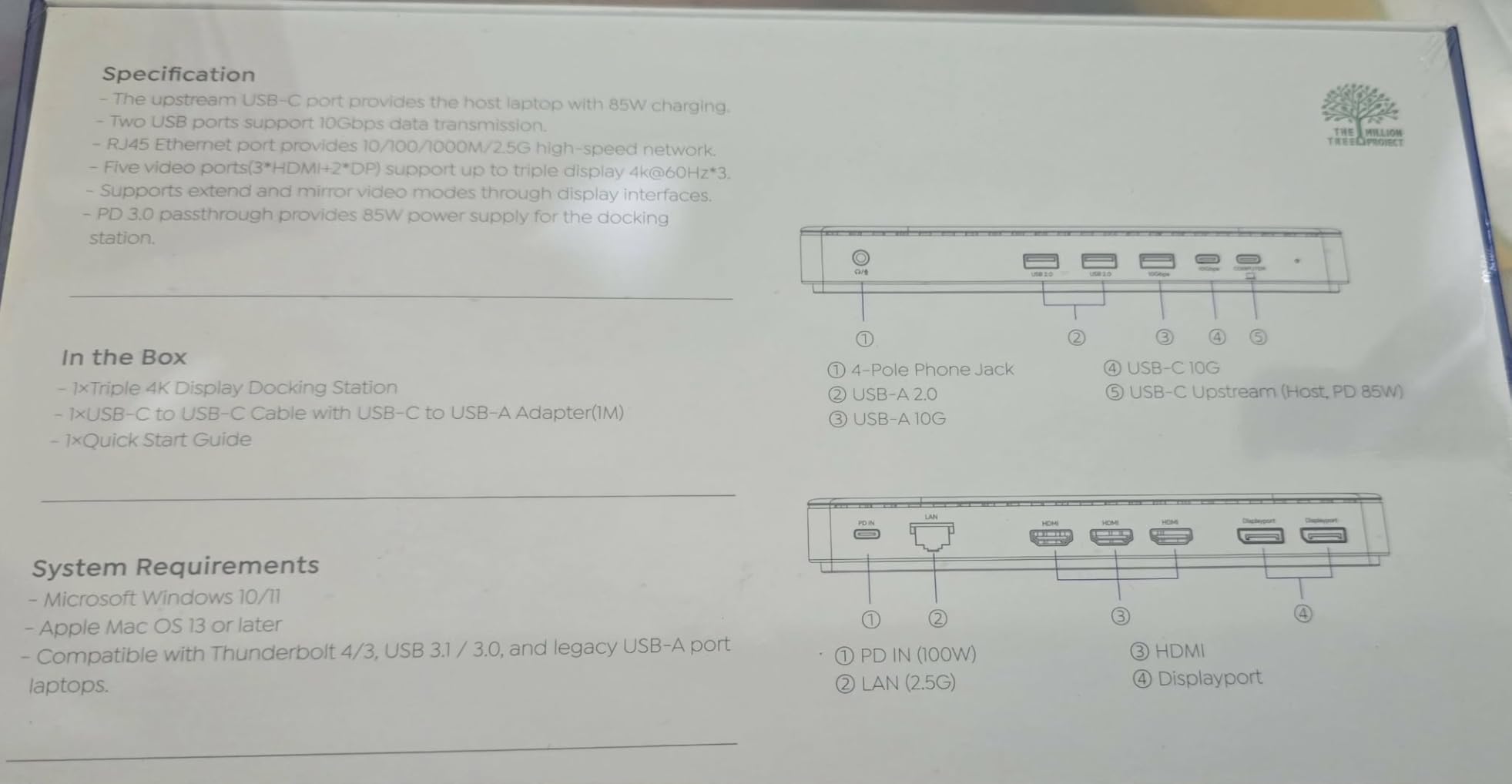 Docking Station 3 Monitors, WAVLINK SM770 Docking Station with Triple HDMI, Dual DP, 100W PD in, 10Gbps USB A&C, 2.5G Ethernet Port, Compatible with Intel Mac, SMI Driver & Host USB3.2 Gen 2 Required customer photo 1
