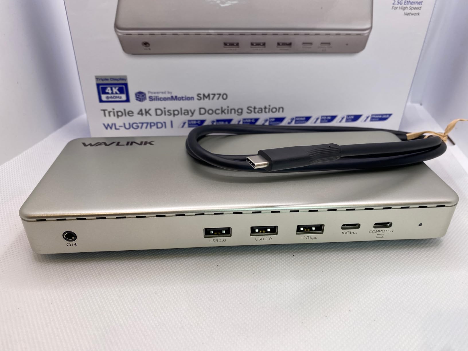 Docking Station 3 Monitors, WAVLINK SM770 Docking Station with Triple HDMI, Dual DP, 100W PD in, 10Gbps USB A&C, 2.5G Ethernet Port, Compatible with Intel Mac, SMI Driver & Host USB3.2 Gen 2 Required customer photo 2