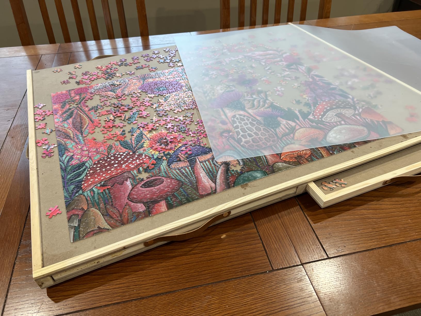 1500 Pieces Rotating Puzzle Board with 6 Drawers & Cover, 27