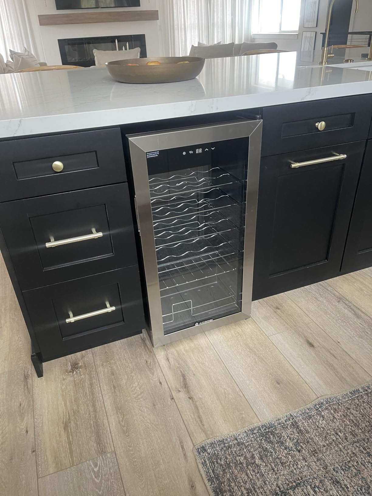 AAOBOSI 15 inch Dual Zone Wine Fridge, 28 Bottles Built-in or Freestanding Fridge,41-64°F Wine Cooler with Professional Compressor，Low Noise and No Fog customer photo 2