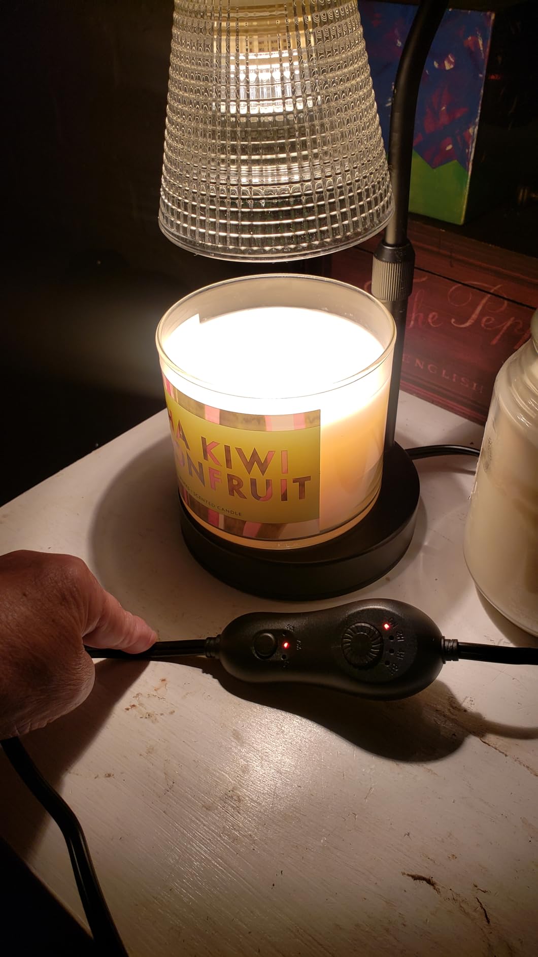 Candle Warmer Lamp for Jar Candles, Height Adjustable & Dimmable with 2/4/8H Timer, 2*50W Halogen Wax Melter Warmer for Home Office Décor, Flameless & Smokeless, Gift for Women Mom, Black-Clear/1 Pack customer photo 1