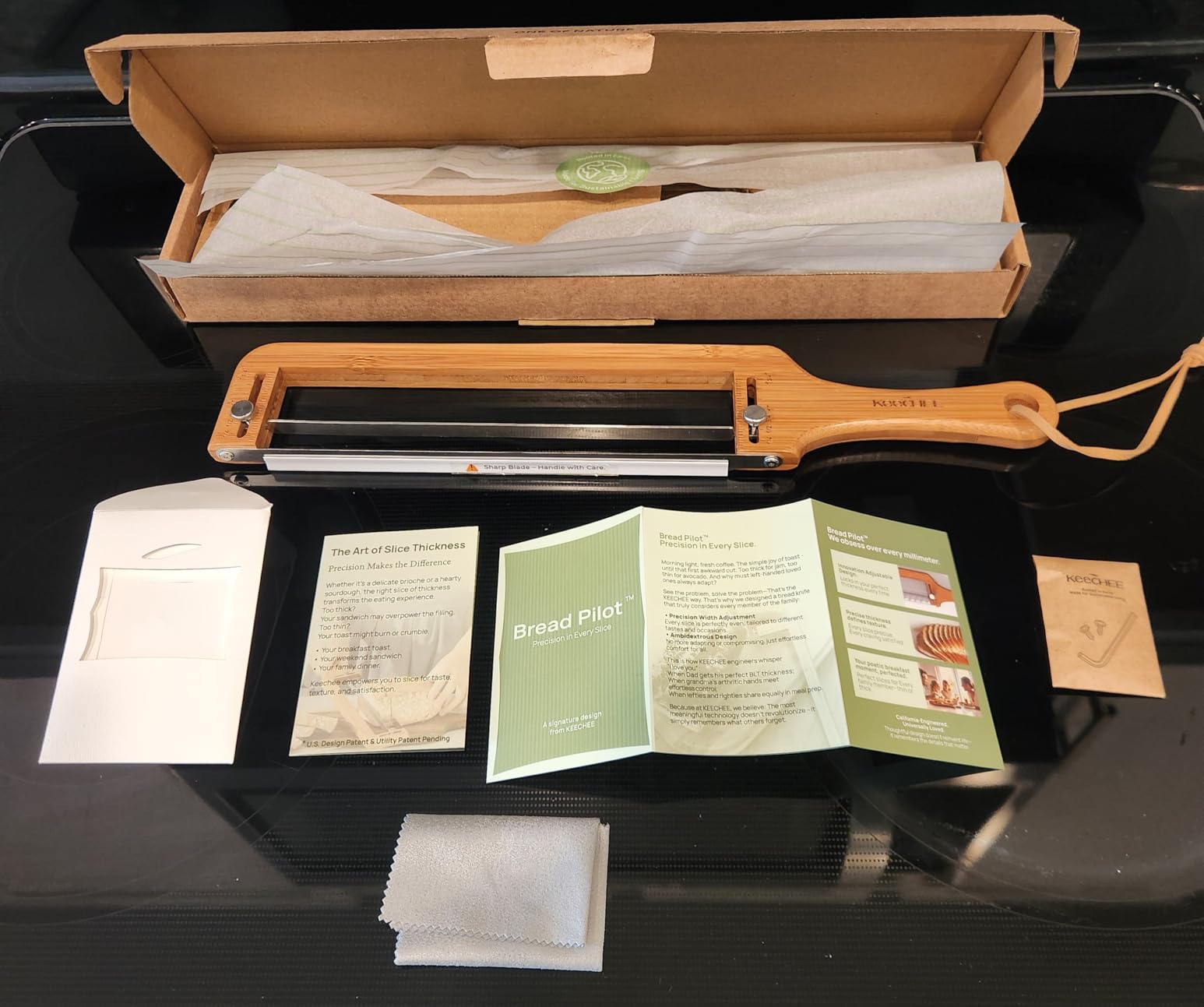 Bread Pilot Adjustable Bread Knife - Upgraded Bread Slicer for Homemade & Sourdough Loaves, Serrated Stainless Blade with Precision Thickness Guide, Gift for Artisan Bakers customer photo 1