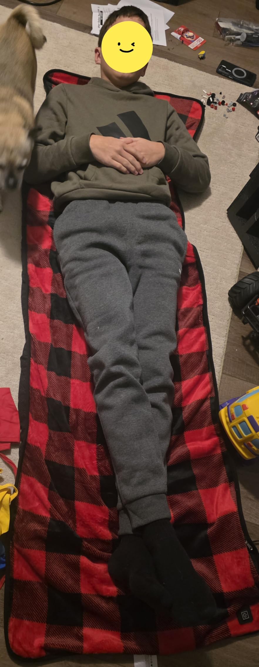 tuphen Heated Sleeping Bag Pad - 3 Adjustable Temperature Levels with 5 Heating Zones, Multi USB Power Supported, Electric Sleeping Bag Liner Heater for Cold Weather Camping Backpacking or Hiking customer photo 1