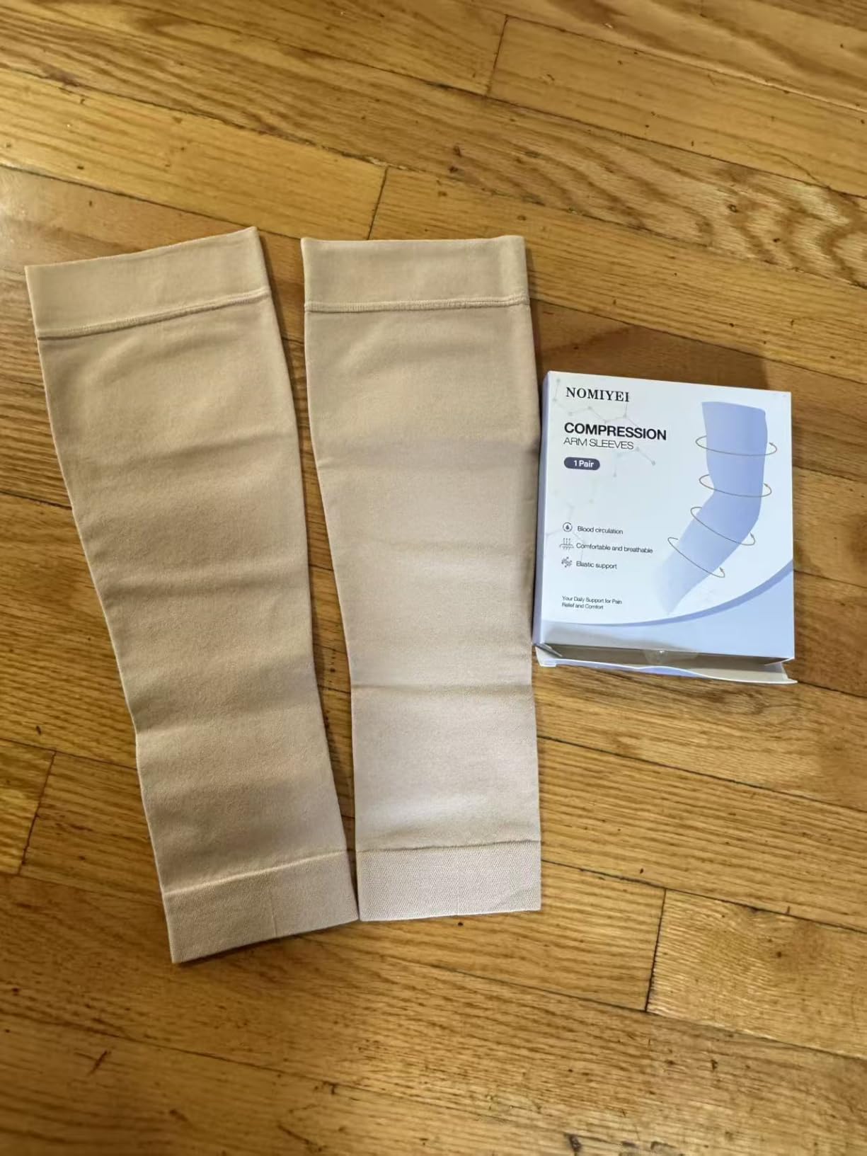 Lymphedema Compression Arm Sleeves for Women 15-20 mmHg Full Arm Support for Swelling Relief, Improved Circulation customer photo 2