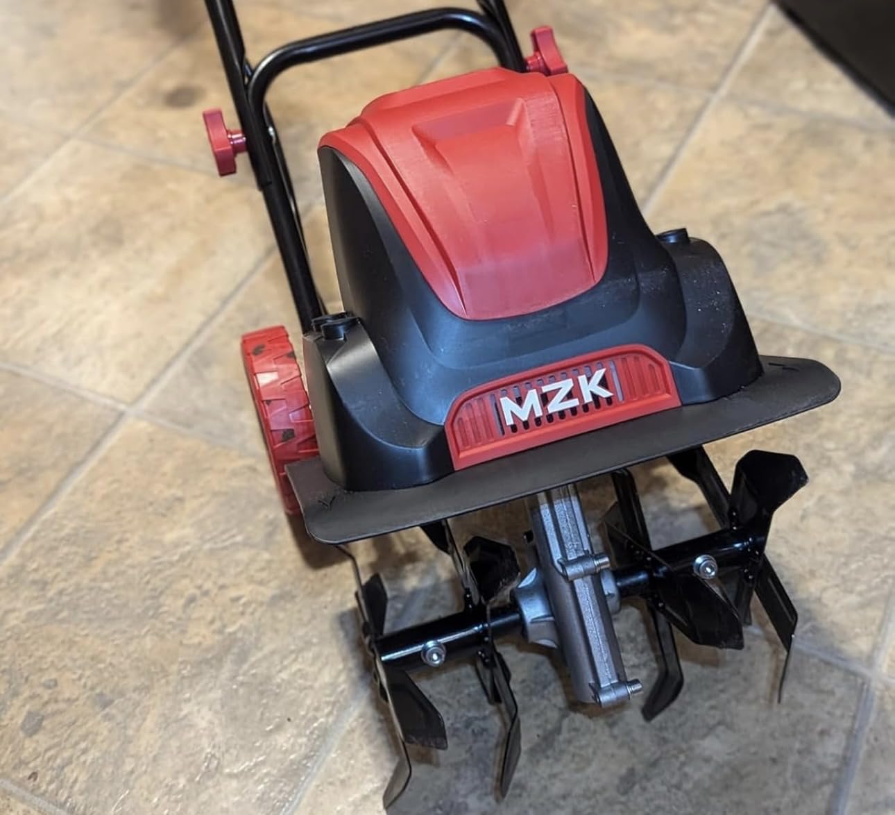 MZK 12-Inch 10.5 Amp Corded Electric Tiller/Cultivator for Gardening, 8-inch tillling Depth with Adjustable Wheels, Electric Garden Rototiller for Lawn/Yard/Garden Soil Digging,TC12A03 customer photo 1