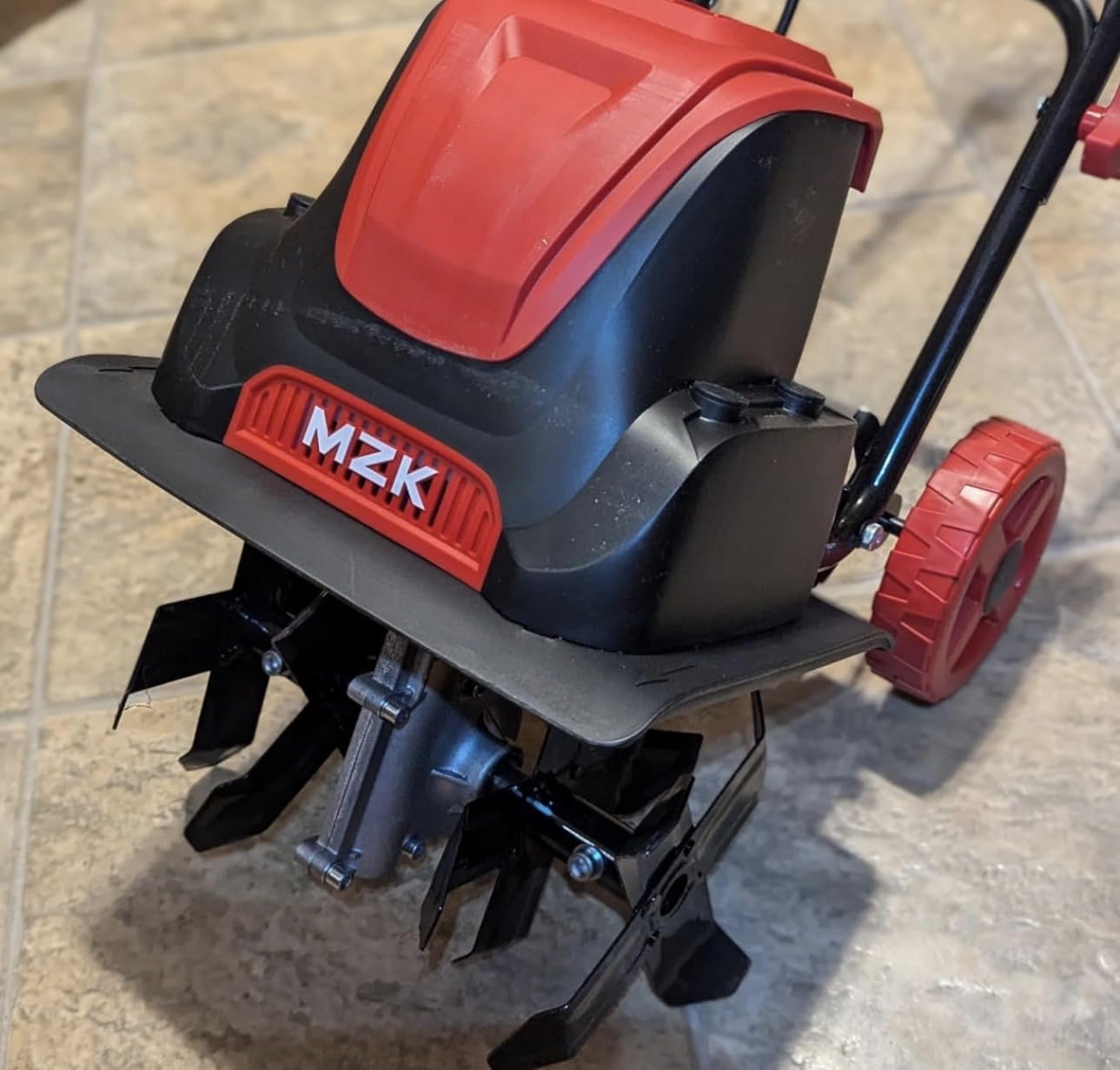 MZK 12-Inch 10.5 Amp Corded Electric Tiller/Cultivator for Gardening, 8-inch tillling Depth with Adjustable Wheels, Electric Garden Rototiller for Lawn/Yard/Garden Soil Digging,TC12A03 customer photo 2