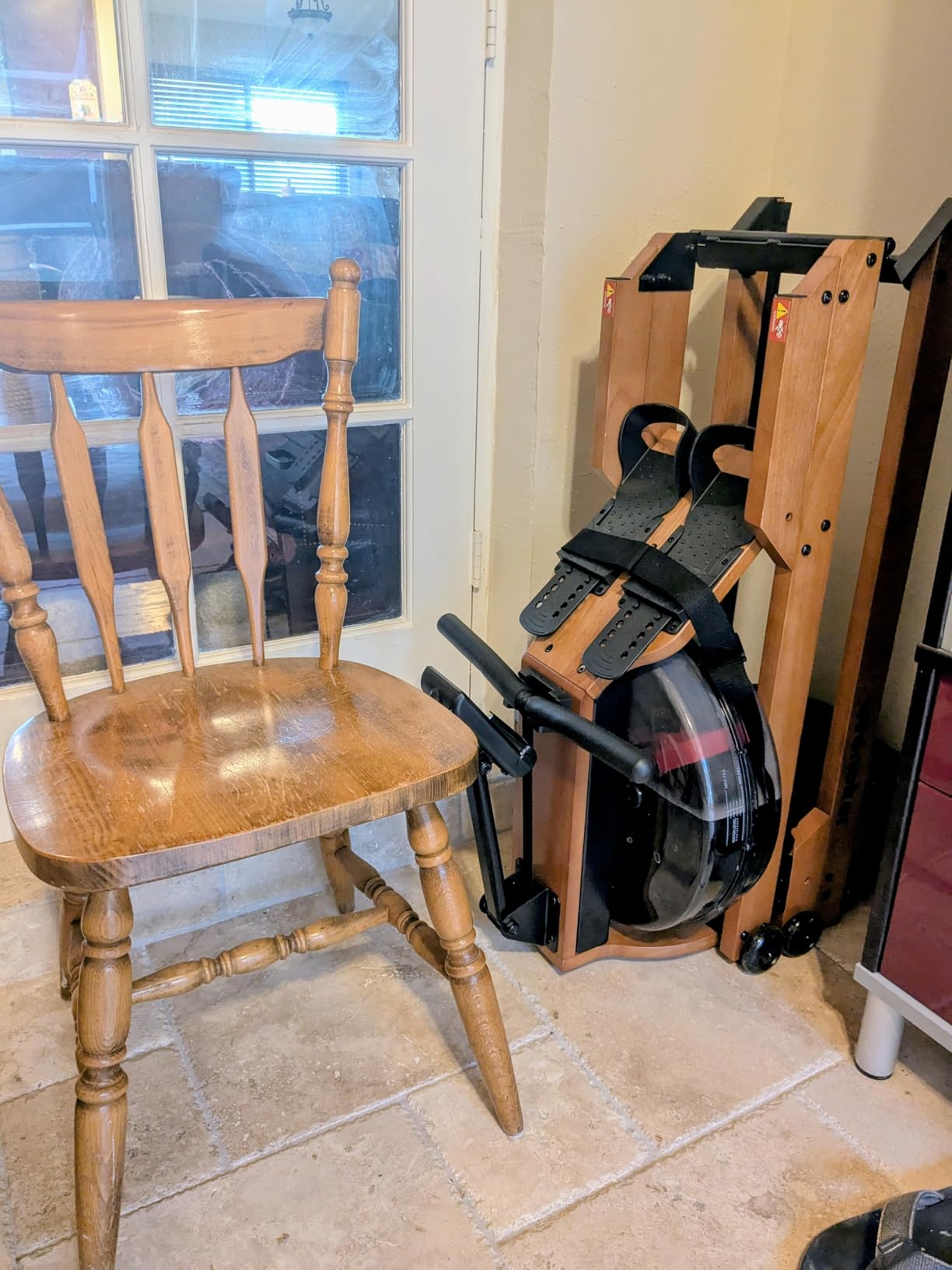 WENOKER Water Rowing Machine for Home Use, Wooden Foldable Rower Machine with Dedicated Monitor & Bluetooth APP, Large Water Tank & Comfortable Seat for Immersive Water Rower, 350LBS Weight Capacity customer photo 2