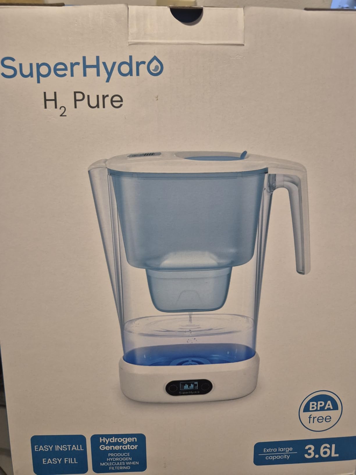 Hydrogen Water Filter Pitcher - BPA Free Rich Hydrogen Water Generator Electrolysis Jug with SPE/PEM. Removes 99% of Lead, Microplastics, PFAS & Chlorine - Advanced UltraFiltration Technology customer photo 1