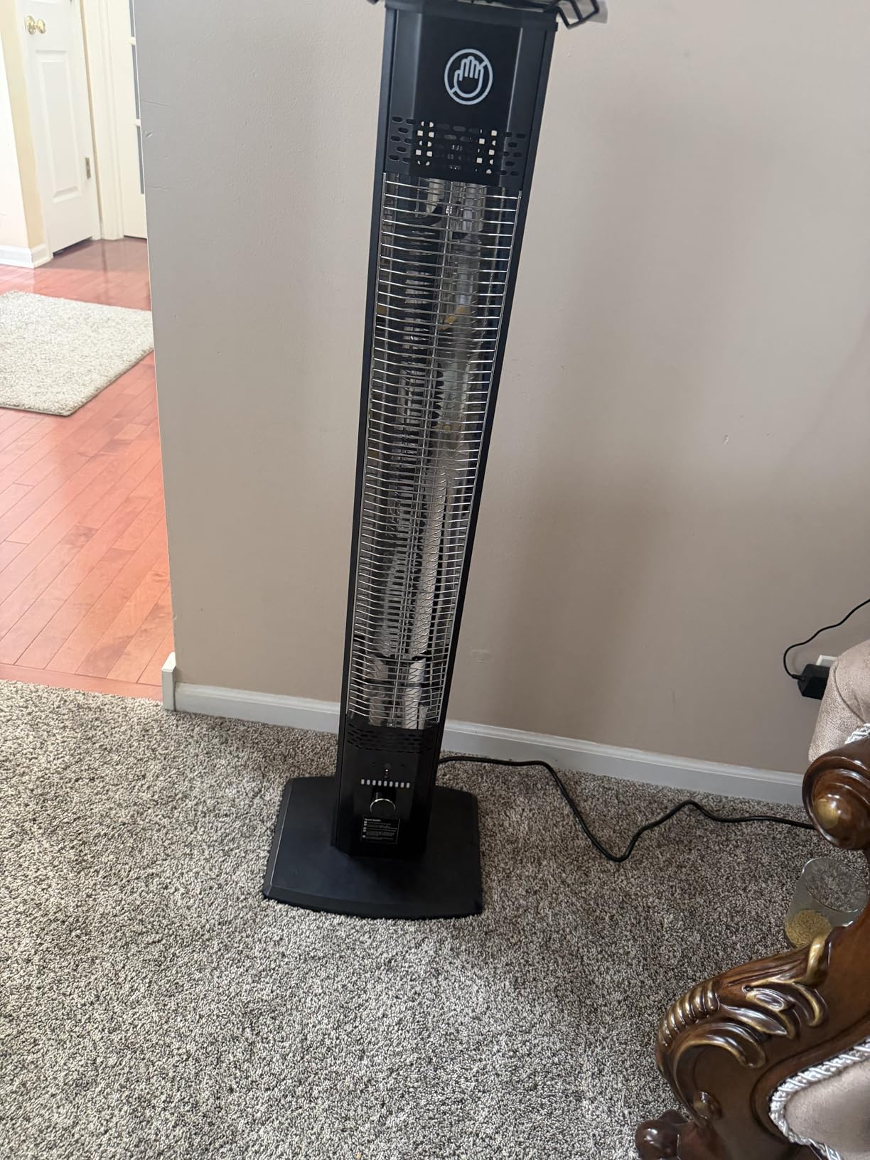 42 INCH Outdoor Patio Heater, 9 Heat Levels & 9 Hour Timer, 1500W, 1S Instant Heat, Infrared Heater with Child Safety Lock, IP65 Waterproof, Tip-Over for Outdoor Indoor Use, Black customer photo 1