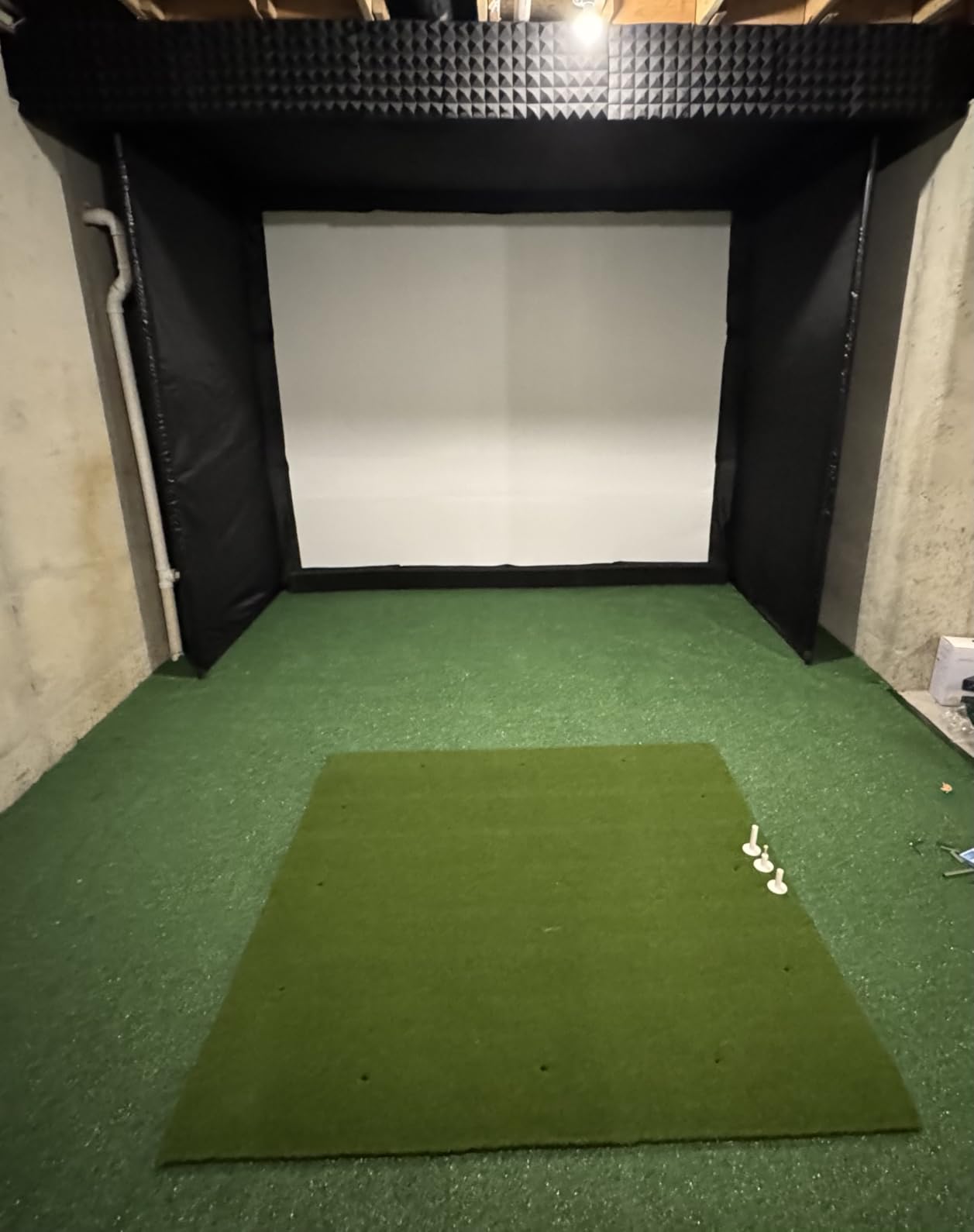 Golf Simulator Enclosure Kit with Premium HD Impact Screen, Full Safety Padding & Blackout Curtain, Home Golf Sim Setup Compatible with Launch Monitors, Indoor Cage Net Golfing Accessories customer photo 1