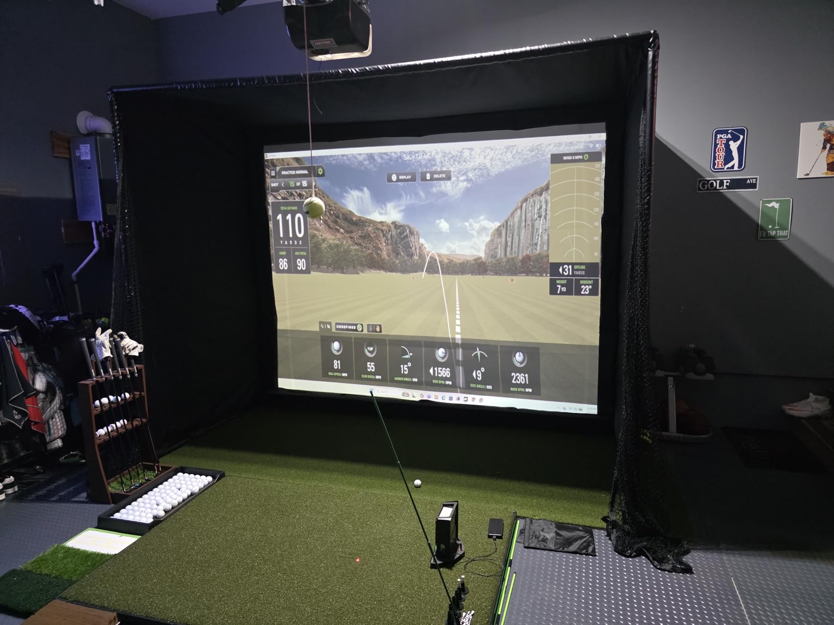 Golf Simulator Enclosure Kit with Premium HD Impact Screen, Full Safety Padding & Blackout Curtain, Home Golf Sim Setup Compatible with Launch Monitors, Indoor Cage Net Golfing Accessories customer photo 2