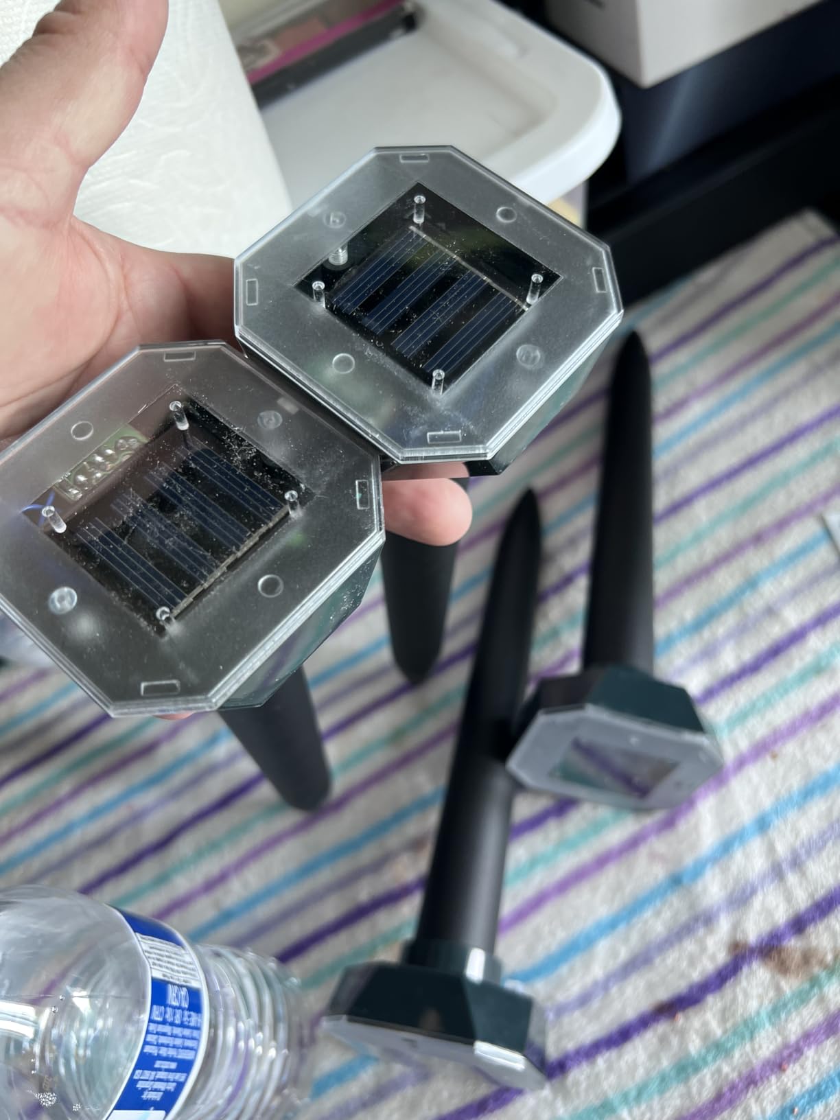 Snake & Mole & Rabbit & Skunk Repellent Solar Powered, Upgraded Ultrasonic Deterrent, IP65 Waterproof, Gopher Groundhog Chipmunk Raccoon and Vole Repellent & Deterrent for Lawn & Garden, 10 Pack customer photo 2