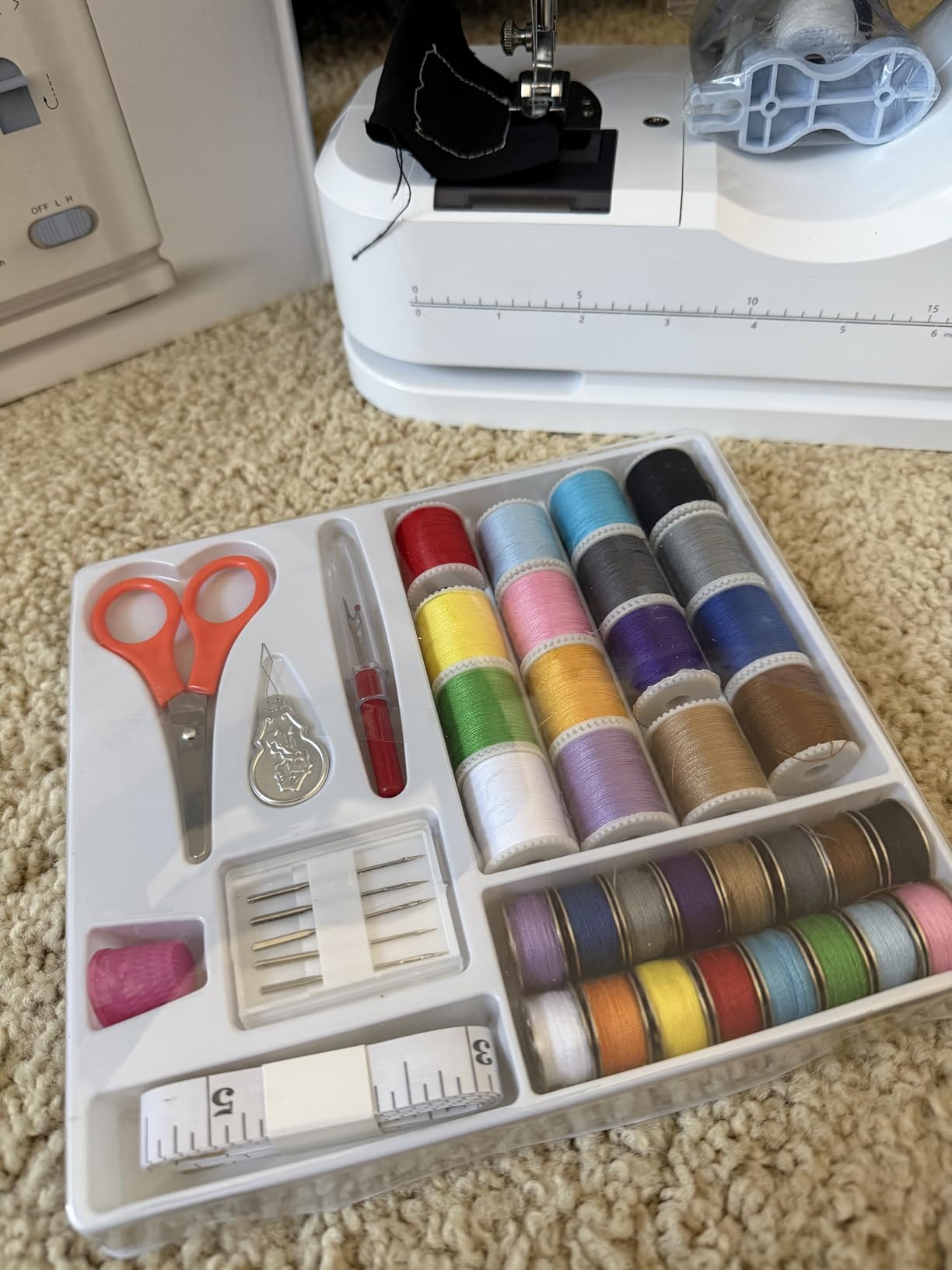 Sewing Machine for Beginners, 16 Built-In Stitches, Small Sewing Machine with Accessory Kit, 2-Speed, Foot Pedal, Storage Drawer, Portable Tabletop Full-Feature Design for Home DIY (Blue) customer photo 1